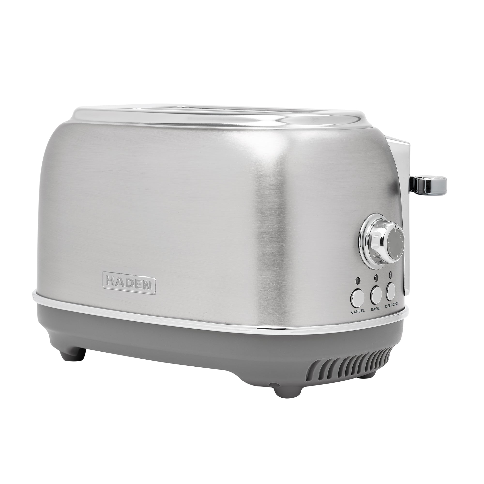 Haden Heritage 2-Slice Wide-Slot Toaster w/ Crumb Tray, Stainless Steel/Chrome - VMInnovations