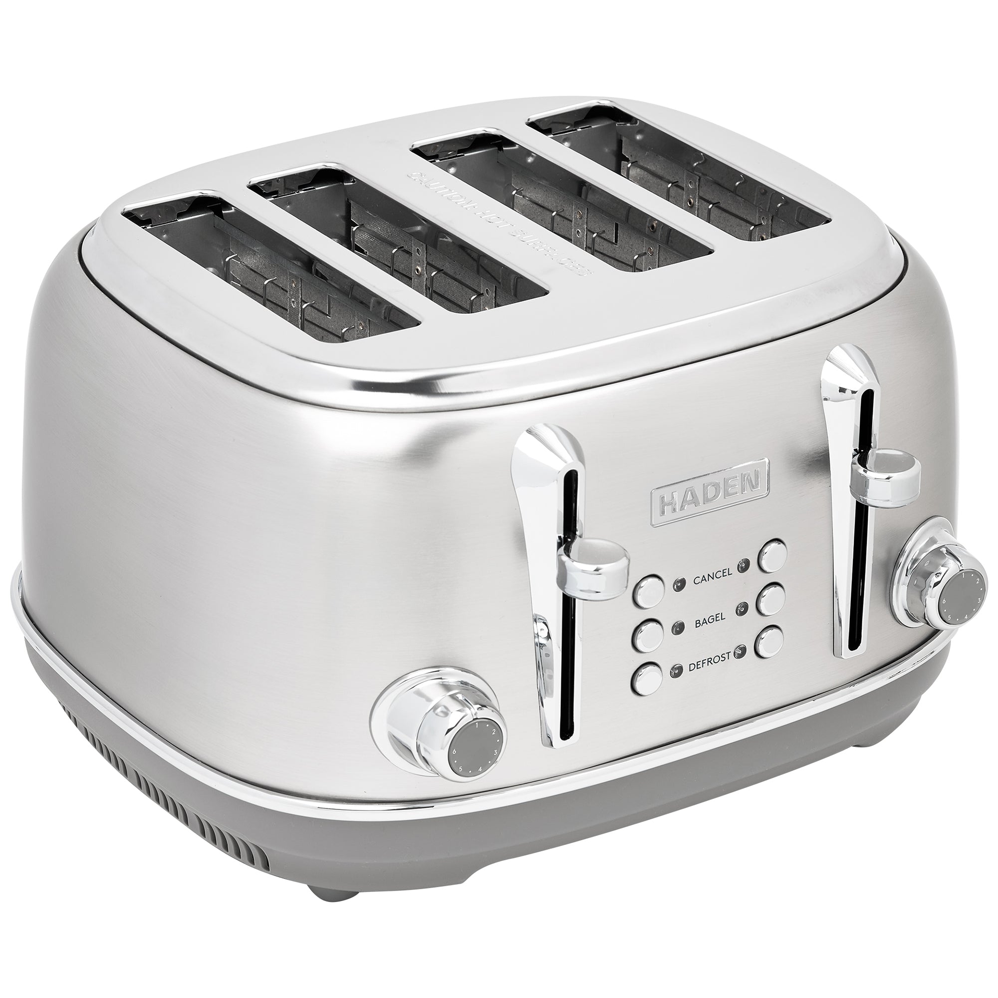 Haden Heritage 4-Slice Wide-Slot Toaster w/ Crumb Trays, Stainless Steel/Chrome