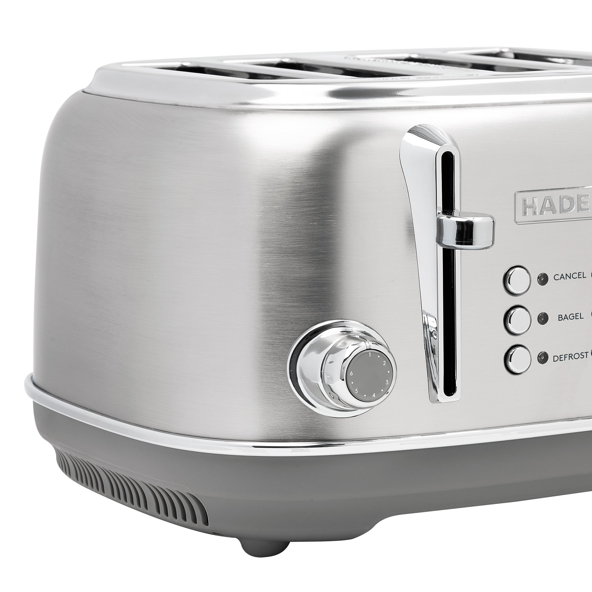 Haden Heritage 4-Slice Wide-Slot Toaster w/ Crumb Trays, Stainless Steel/Chrome - VMInnovations