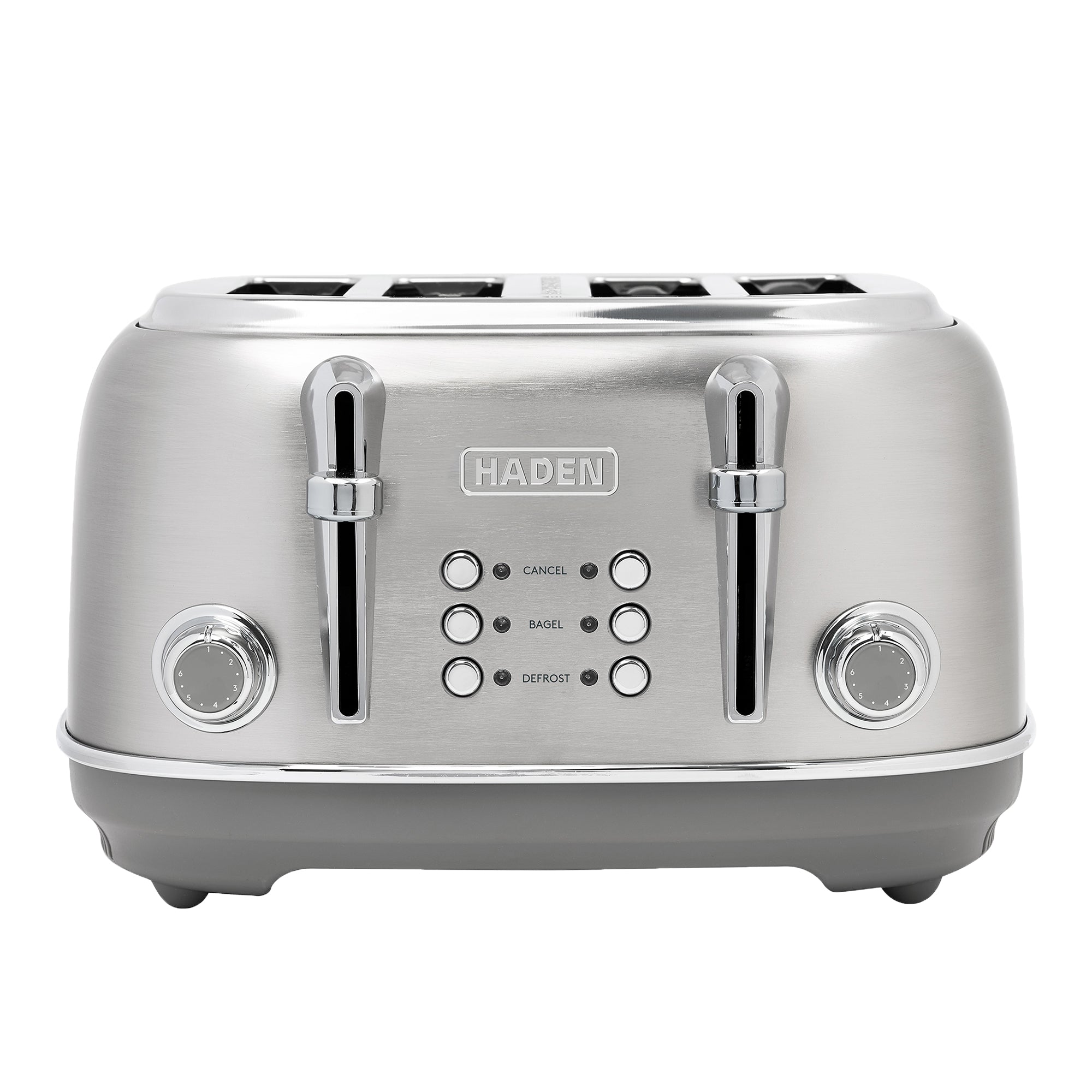 Haden Heritage 4-Slice Wide-Slot Toaster w/ Crumb Trays, Stainless Steel/Chrome - VMInnovations