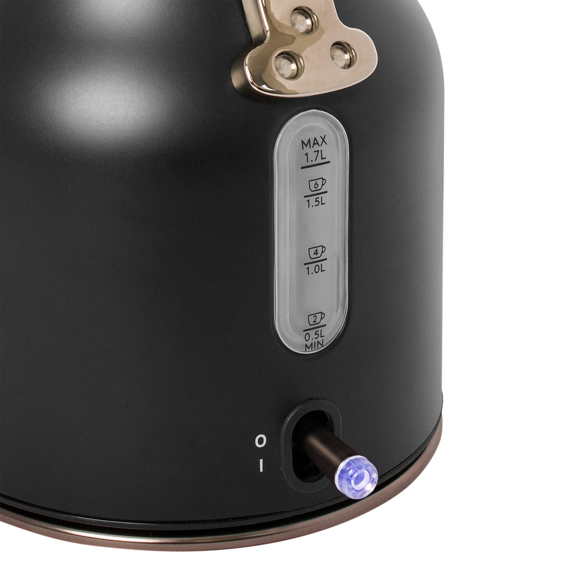 Haden Dorset 1.7L Cordless Electric Tea Kettle with Auto Shut-Off, Black/Pewter