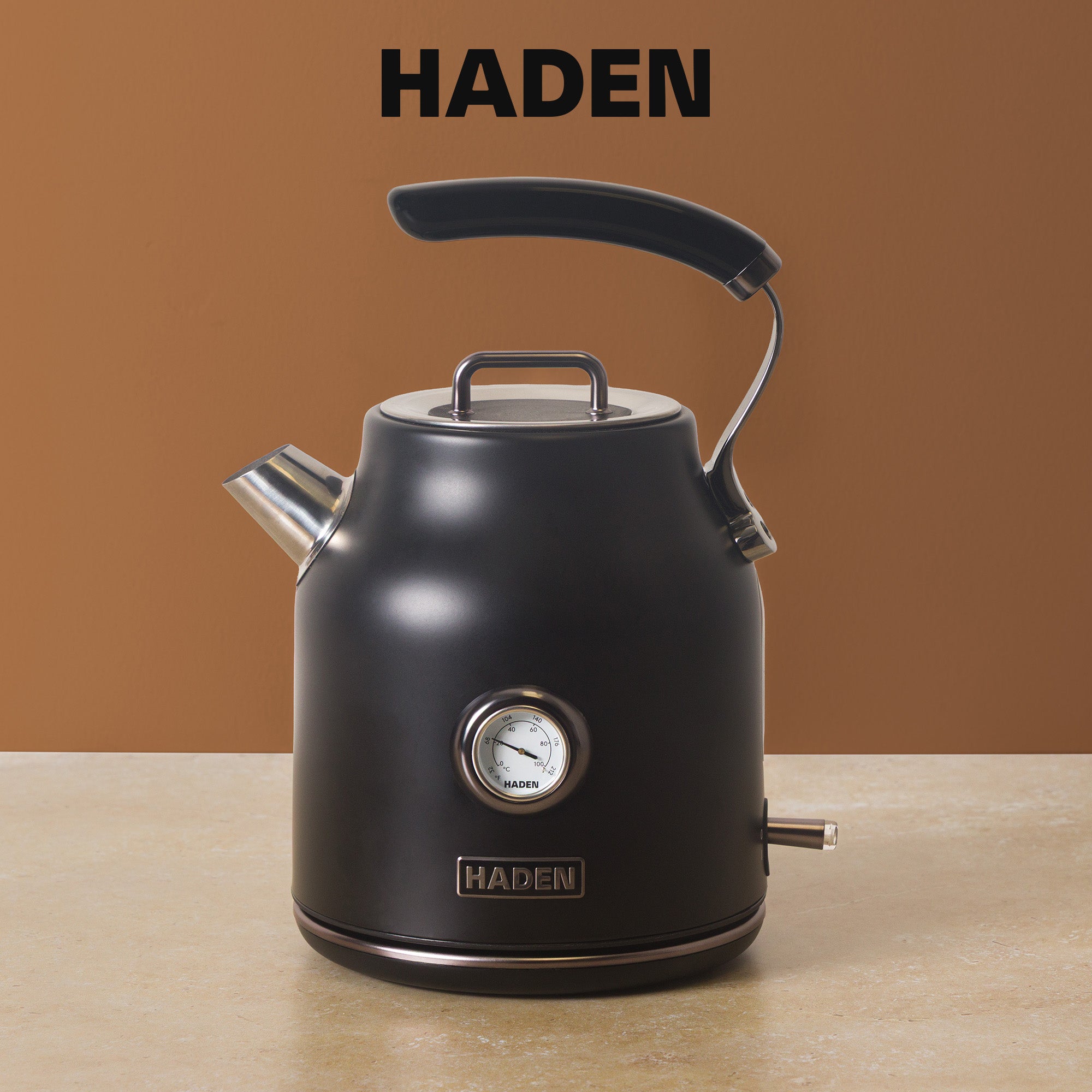 Haden Dorset 1.7L Cordless Electric Tea Kettle with Auto Shut-Off, Black/Pewter - VMInnovations