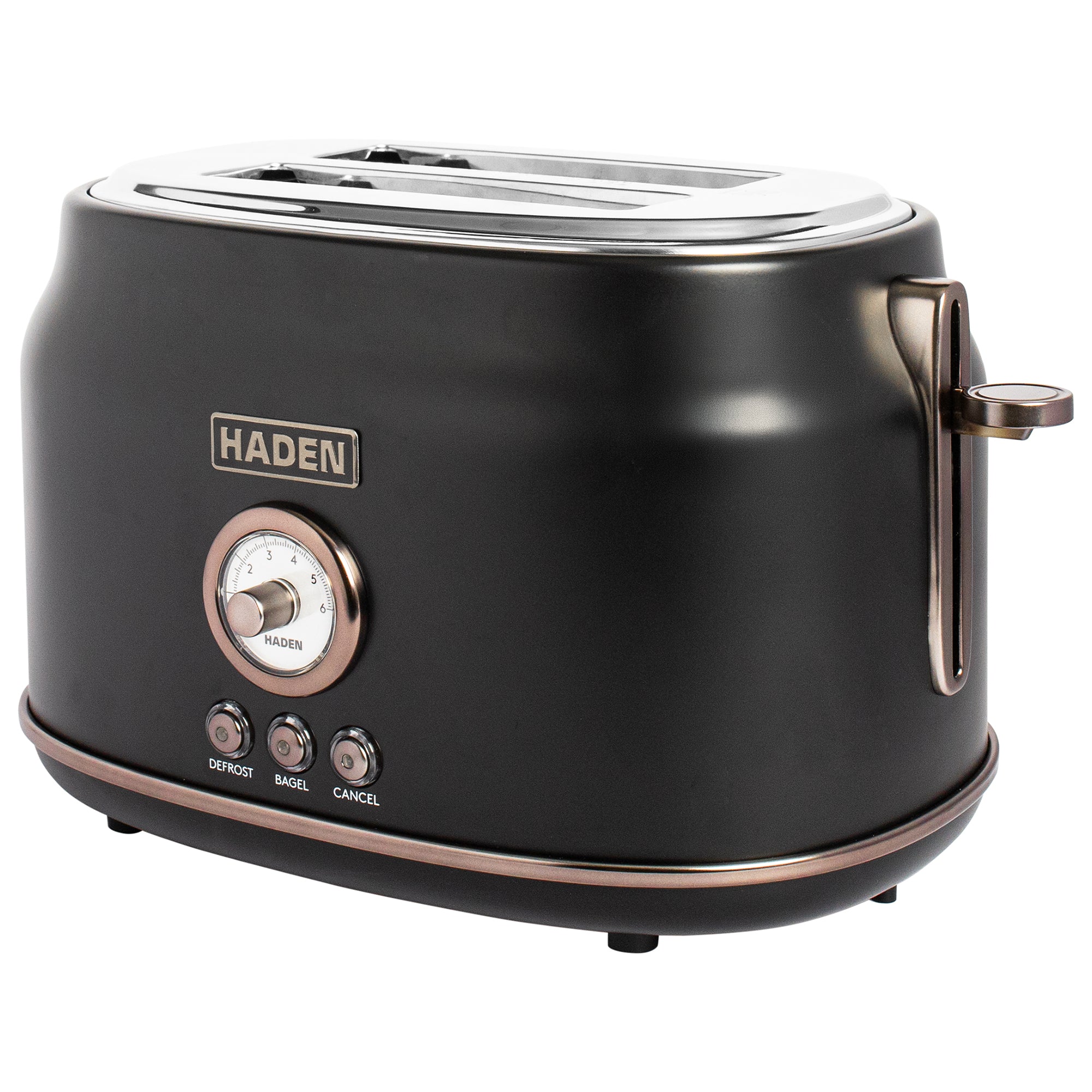 Haden Dorset 2-Slice Wide-Slot Stainless Steel Bread Toaster, Black and Pewter