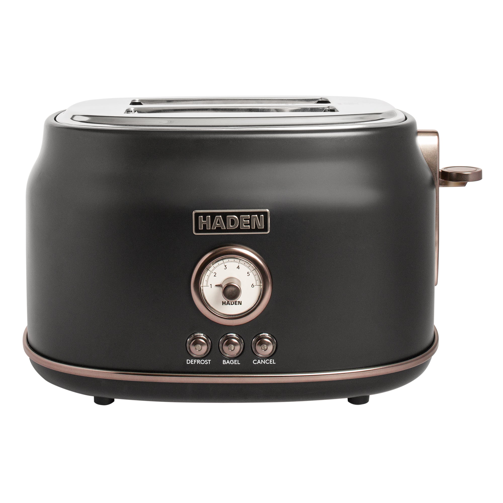 Haden Dorset 2-Slice Wide-Slot Stainless Steel Bread Toaster, Black and Pewter - VMInnovations