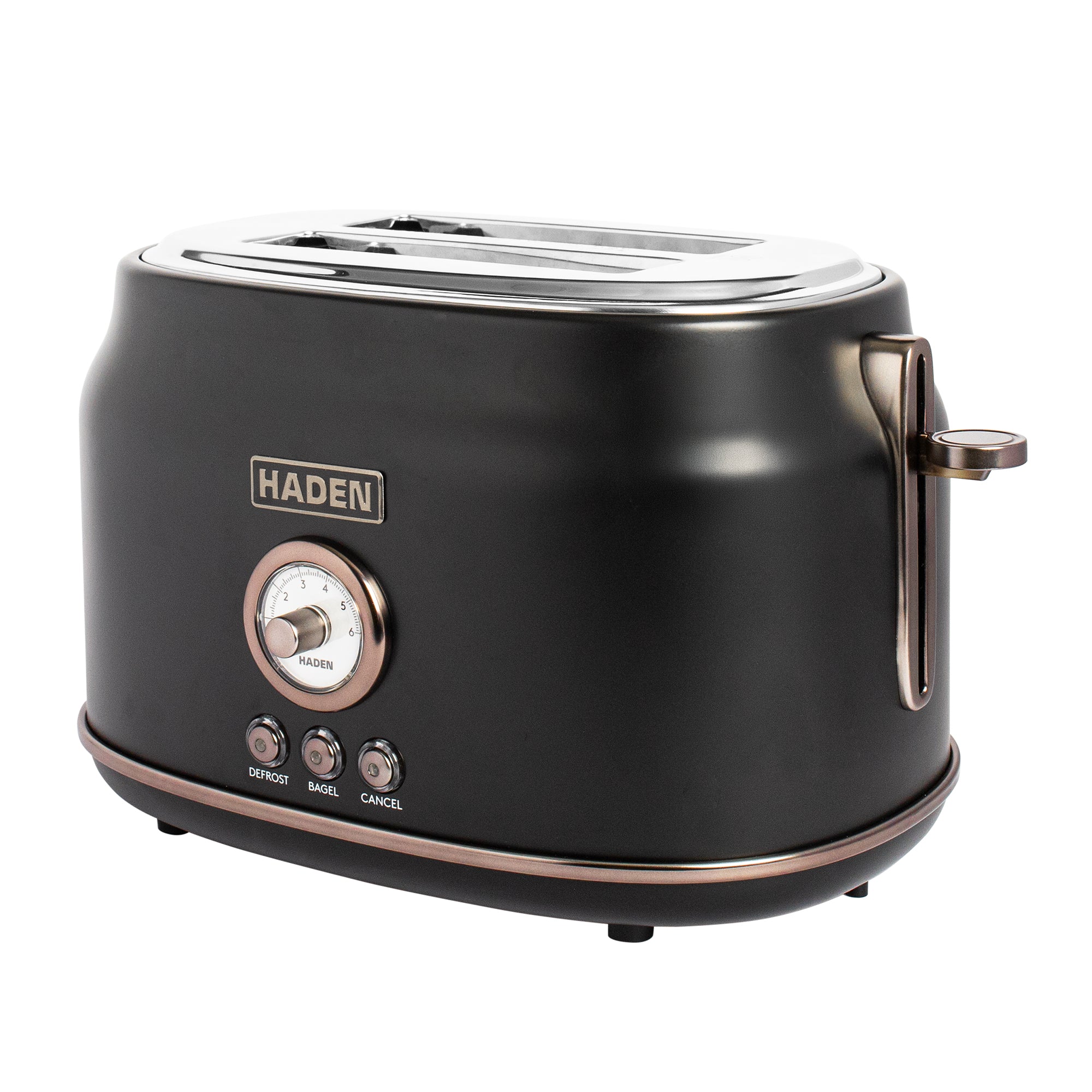 Haden Dorset 2-Slice Wide-Slot Stainless Steel Bread Toaster, Black and Pewter - VMInnovations