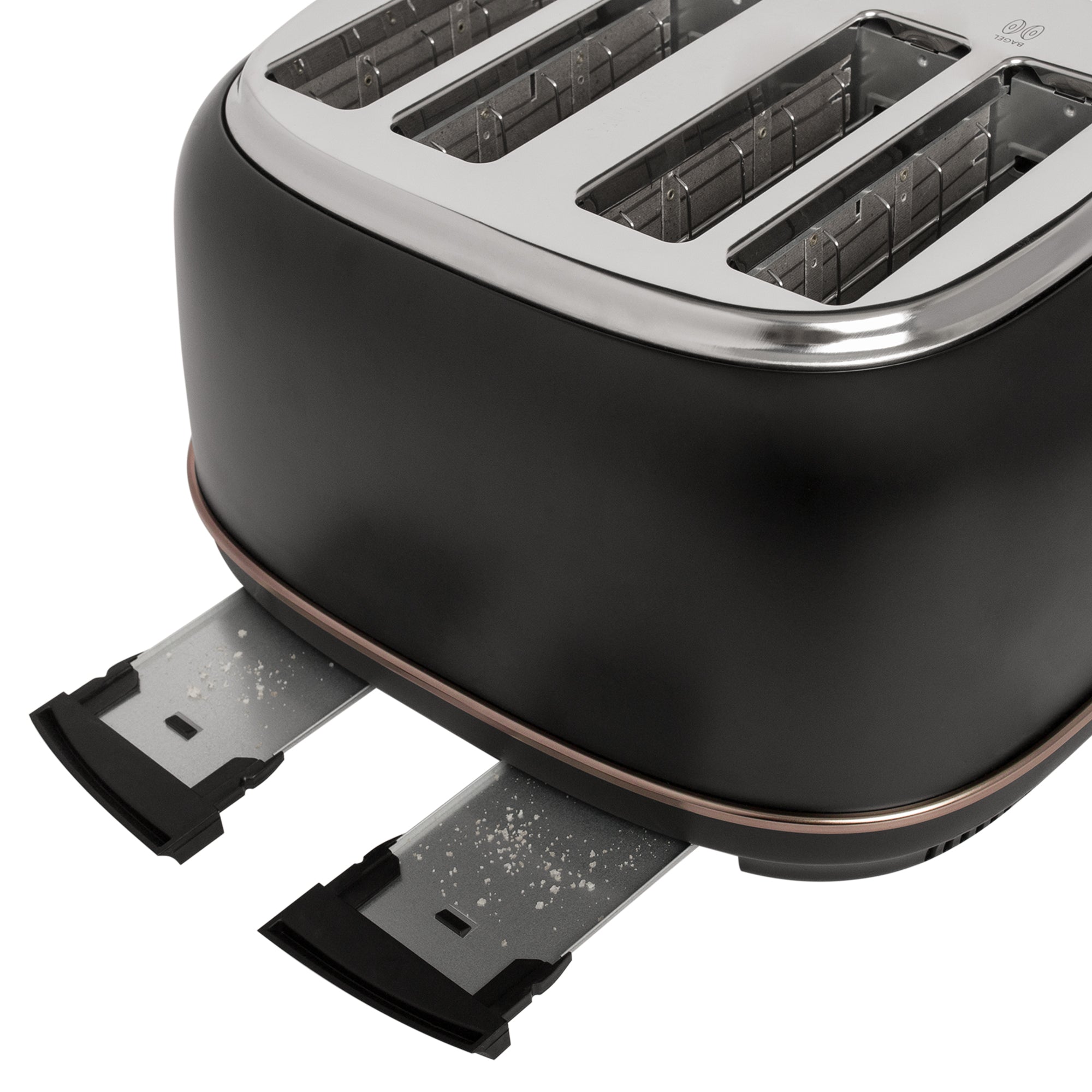 Haden Dorset 4-Slice Wide-Slot Stainless Steel Bread Toaster, Black and Pewter - VMInnovations