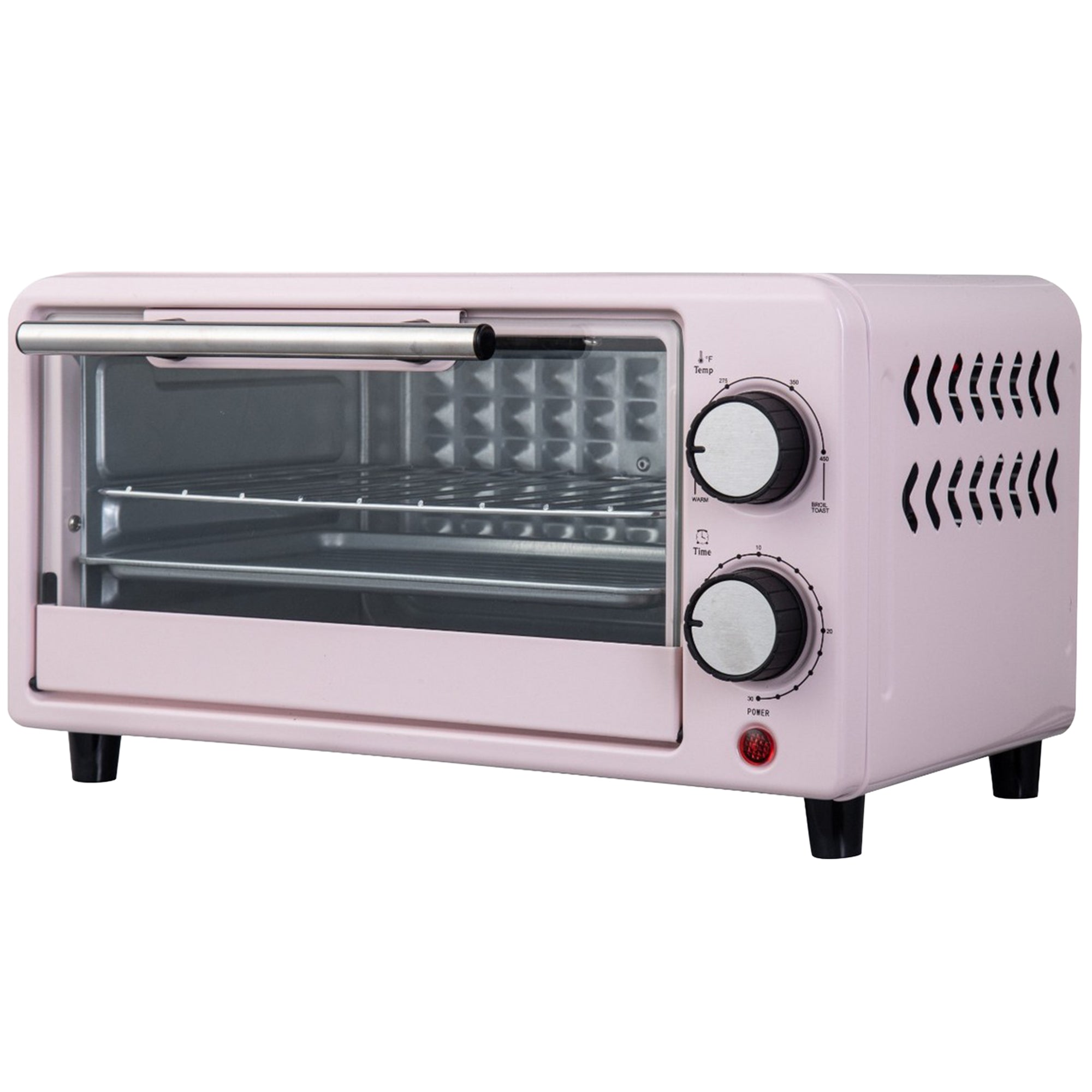 Kitchen Elite Compact Countertop Toaster Oven with Stainless Steel Tray, Pink - VMInnovations
