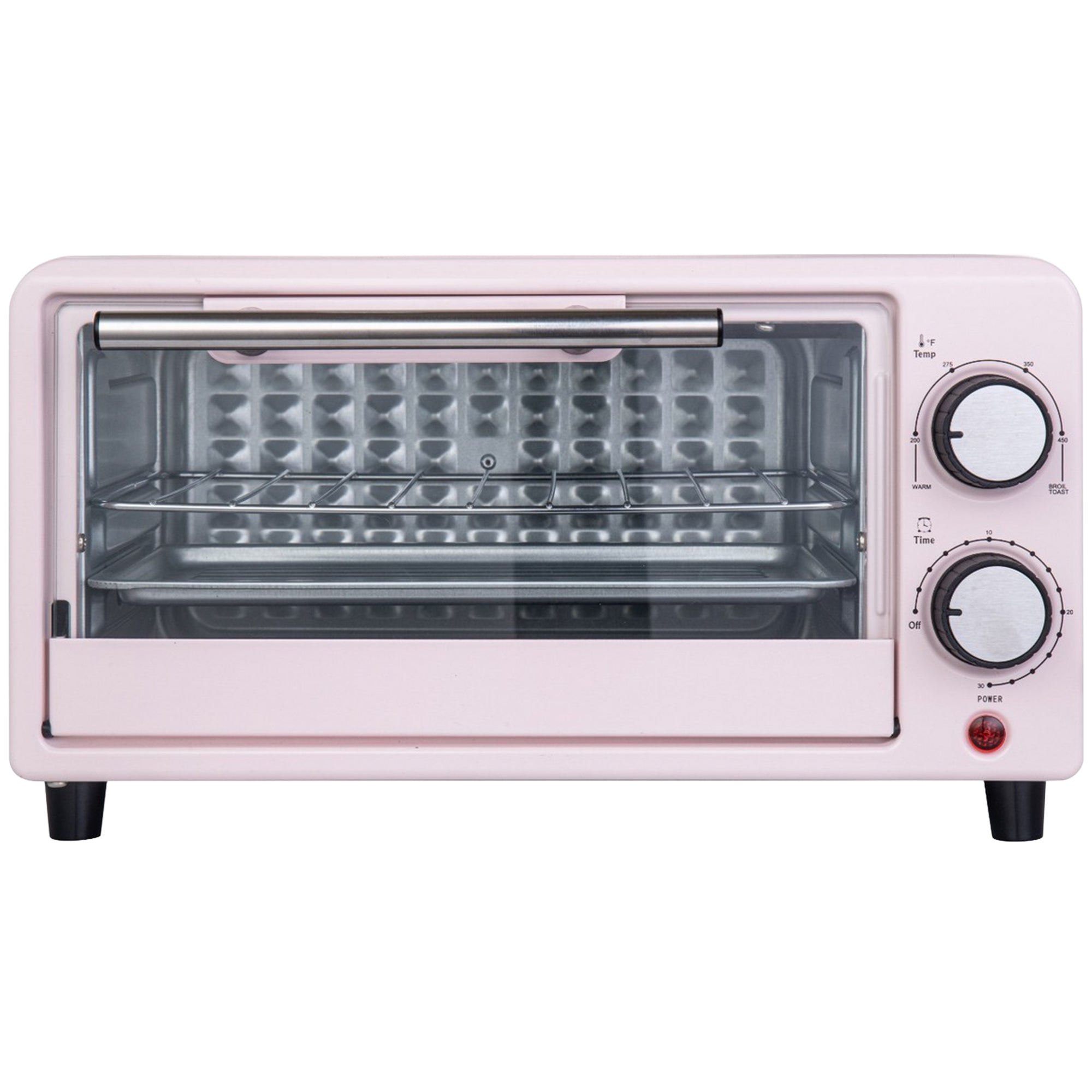 Kitchen Elite Compact Countertop Toaster Oven with Stainless Steel Tray, Pink - VMInnovations