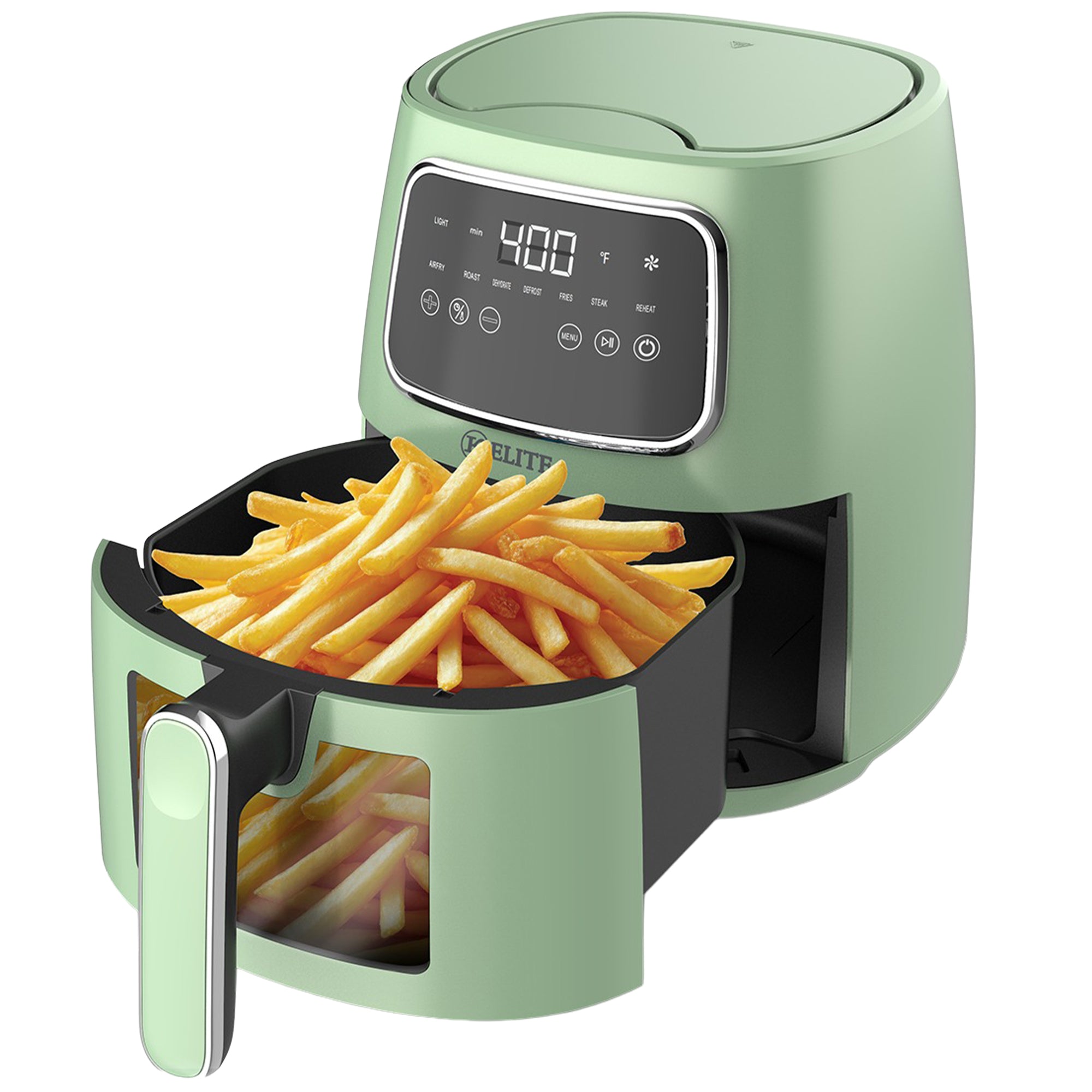 Kitchen Elite 5.5 Qt Digital Air Fryer, Countertop Cooker with LED Screen, Green - VMInnovations