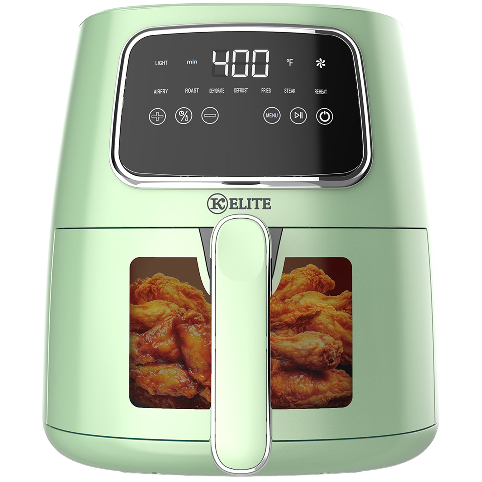 Kitchen Elite 5.5 Qt Digital Air Fryer, Countertop Cooker with LED Screen, Green - VMInnovations