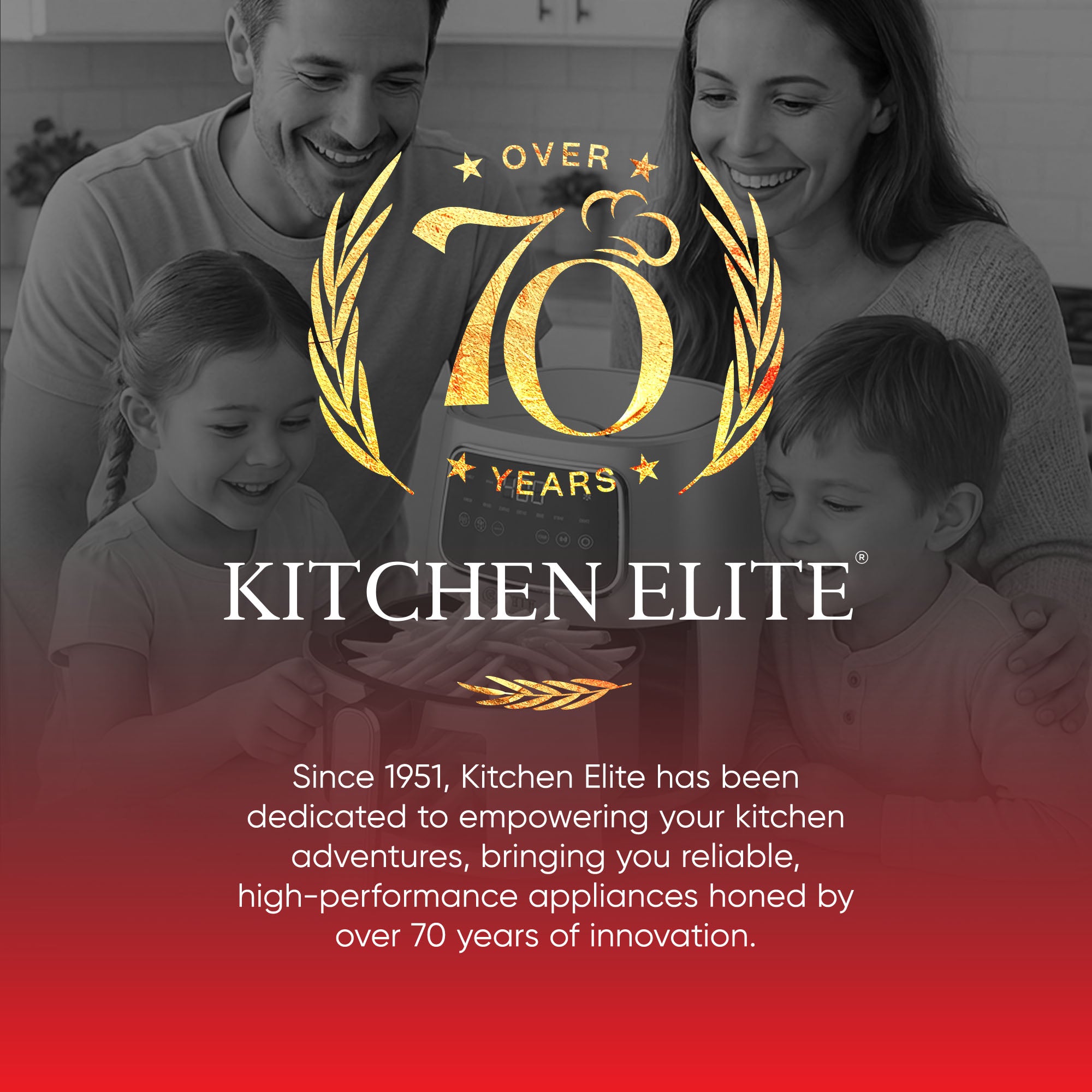 Kitchen Elite 5.5 Qt Digital Air Fryer, Countertop Cooker with LED Screen, Green - VMInnovations