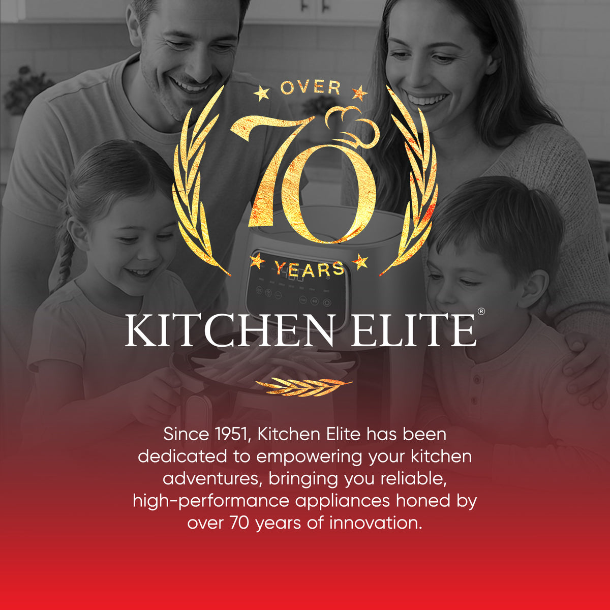 Kitchen Elite 5.5 Qt Digital Air Fryer, Countertop Cooker with LED Screen, Green