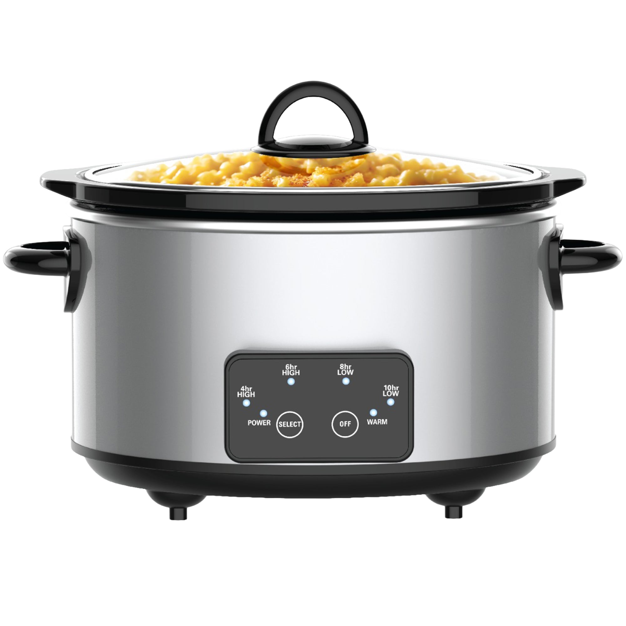 Kitchen Elite 4 Qt Oval Programmable Slow Cooker, Stainless Steel with Glass Lid - VMInnovations