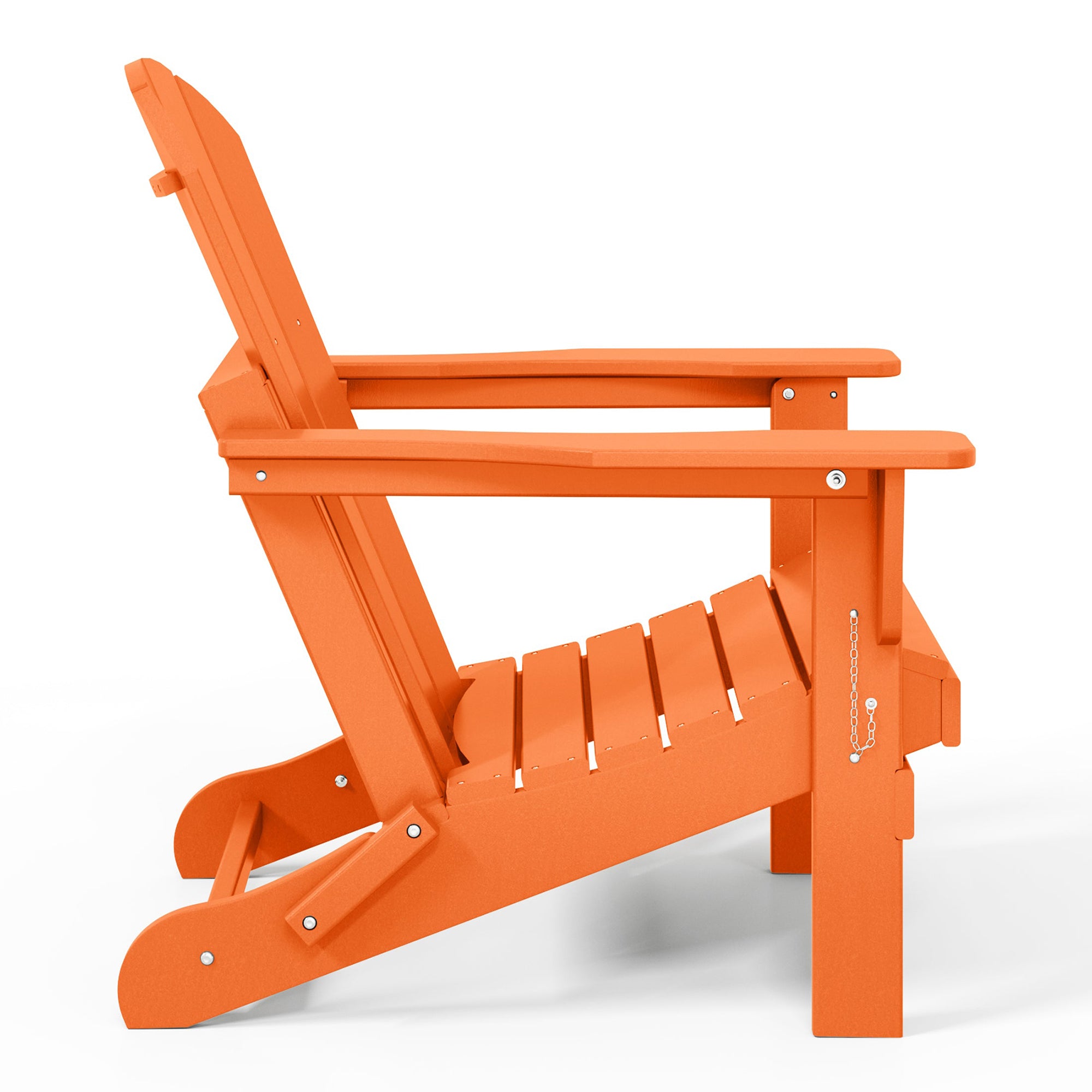 WestinTrends Malibu Classic Outdoor Patio HDPE Folding Adirondack Chair, Orange