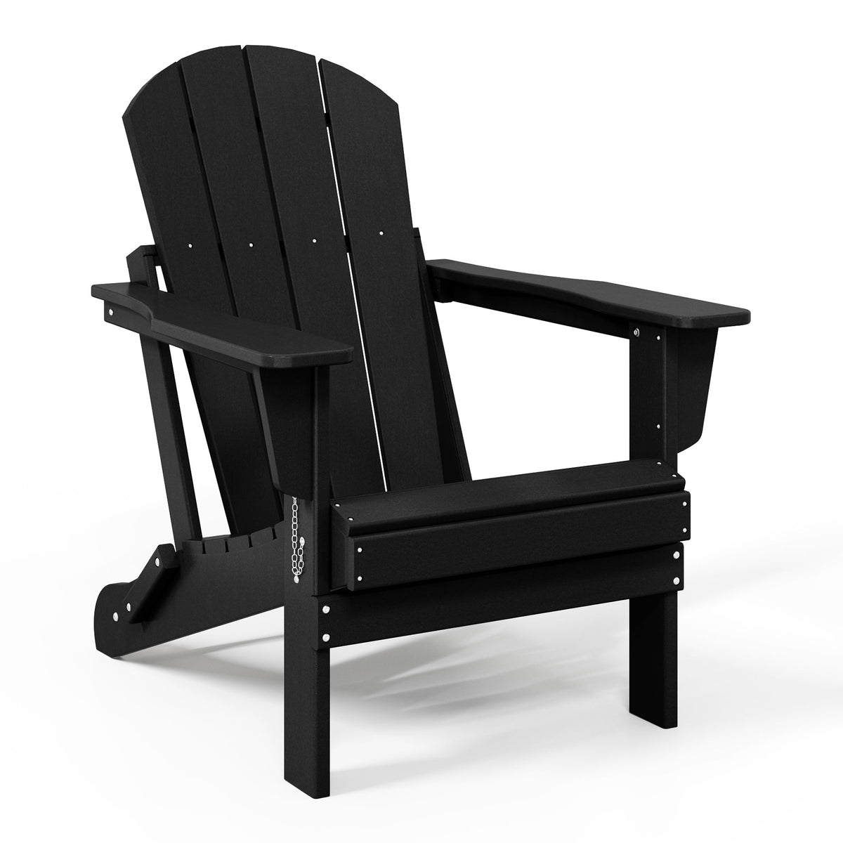 WestinTrends Malibu Classic Outdoor Patio HDPE Folding Adirondack Chair, Black