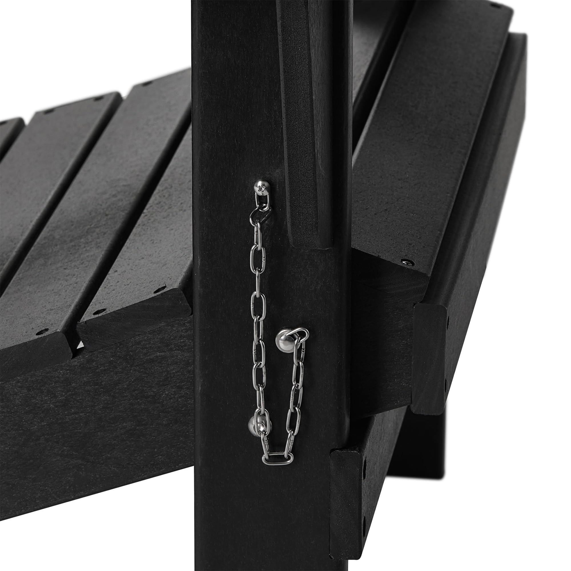 WestinTrends Malibu Classic Outdoor Patio HDPE Folding Adirondack Chair, Black