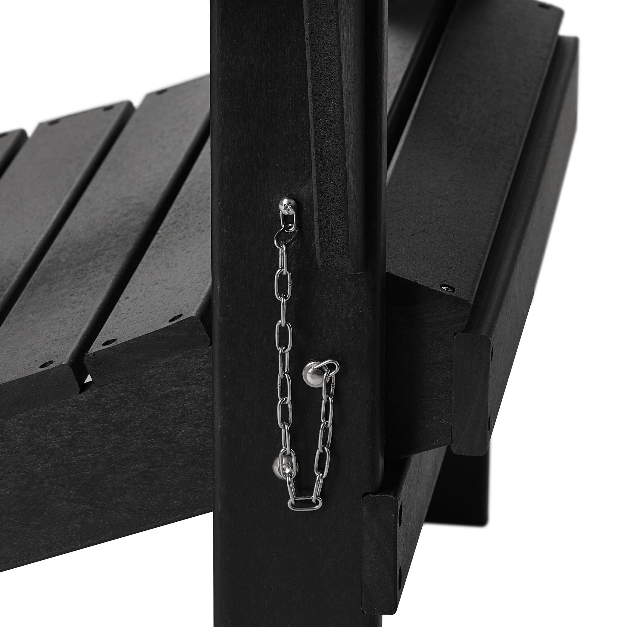 WestinTrends Malibu Classic Outdoor Patio HDPE Folding Adirondack Chair, Black