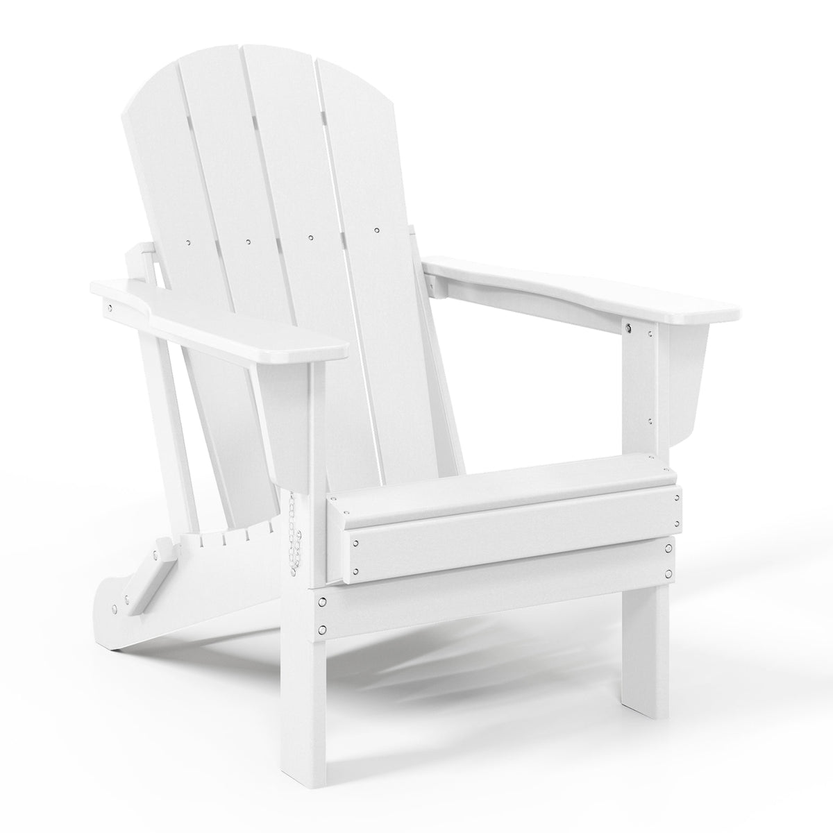 WestinTrends Malibu Classic Outdoor Patio HDPE Folding Adirondack Chair, White