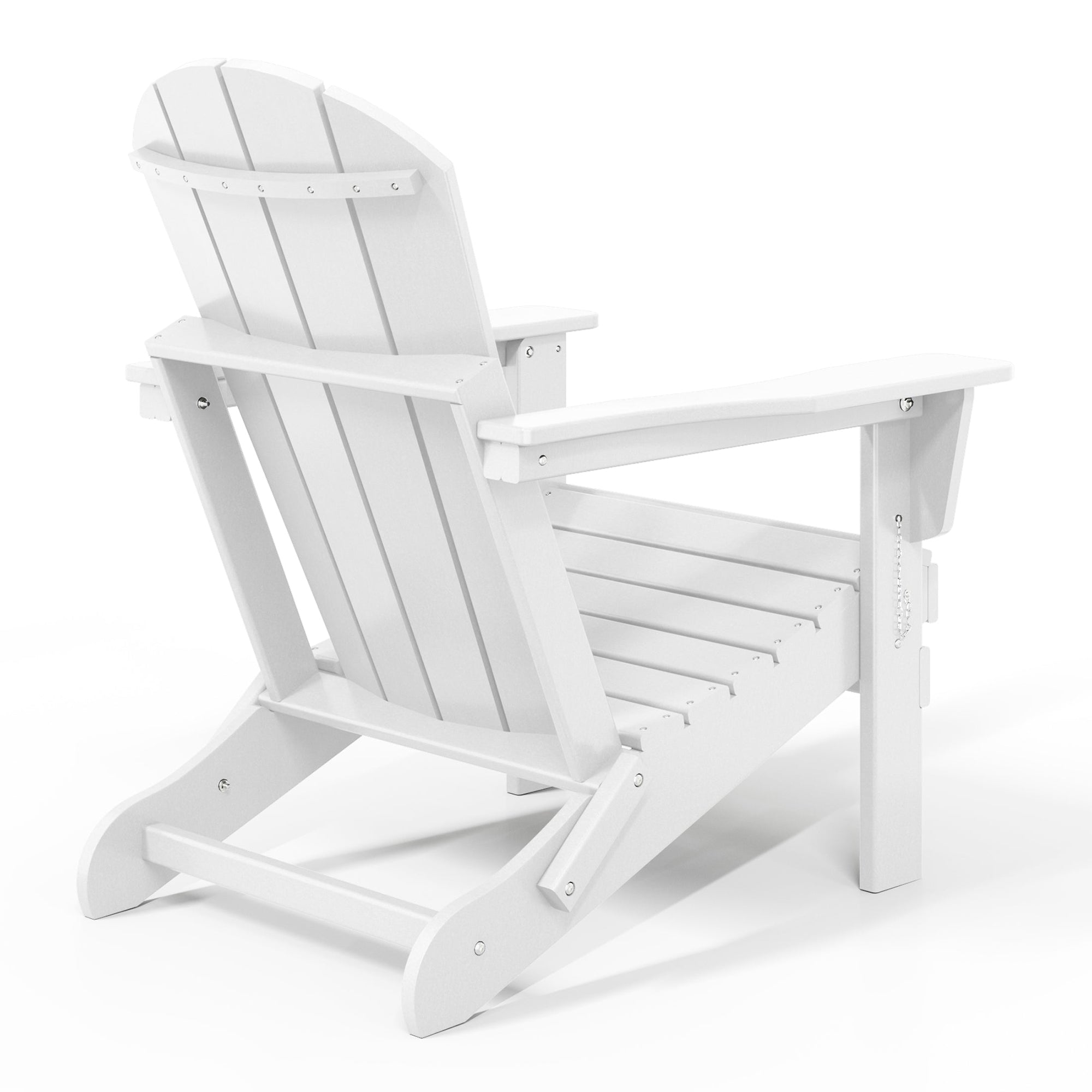 WestinTrends Malibu Classic Outdoor Patio HDPE Folding Adirondack Chair, White