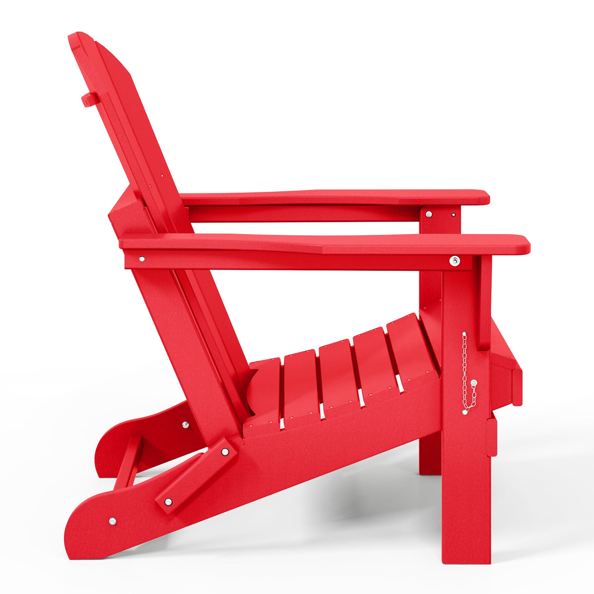 WestinTrends Malibu Classic Outdoor Patio HDPE Folding Adirondack Chair, Red