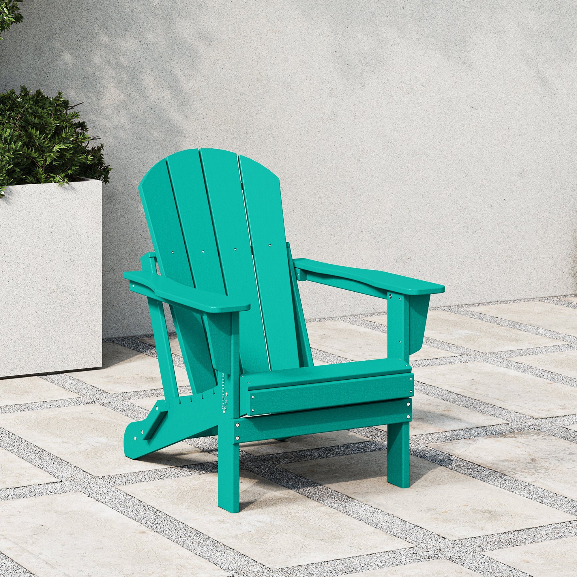 WestinTrends Malibu Outdoor Patio HDPE Folding Adirondack Chair, Pacific Blue