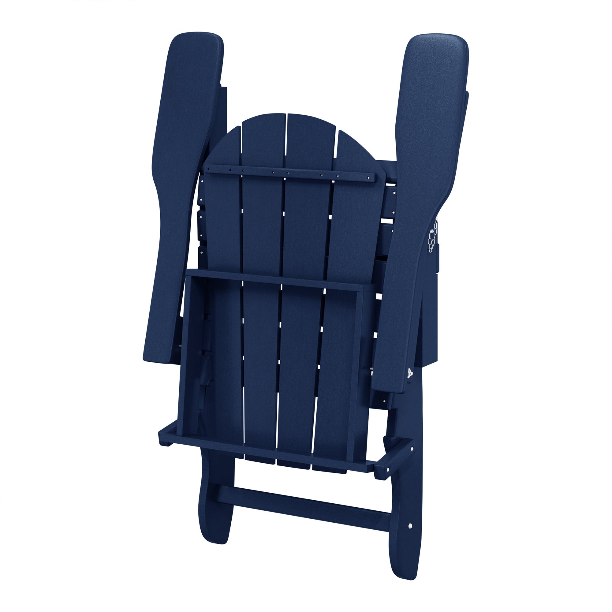 WestinTrends Malibu Outdoor Patio HDPE Folding Poly Adirondack Chair, Navy Blue