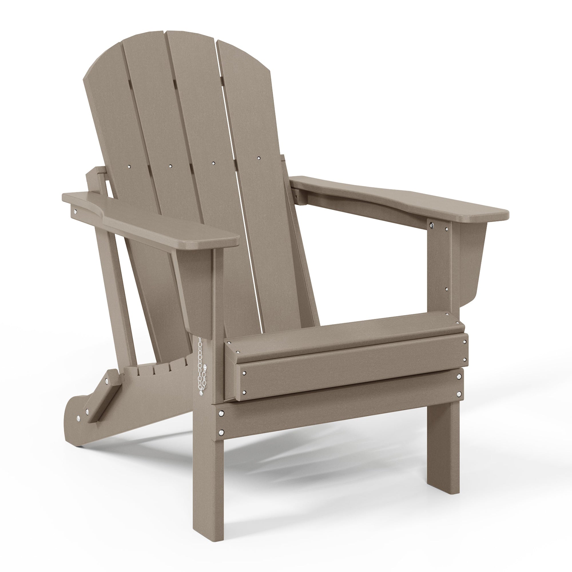WestinTrends Malibu Outdoor Patio HDPE Folding Adirondack Chair, Weathered Wood