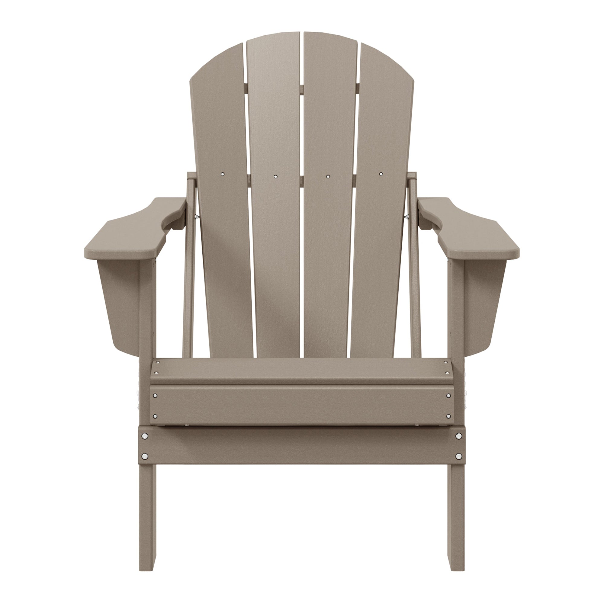 WestinTrends Malibu Outdoor Patio HDPE Folding Adirondack Chair, Weathered Wood