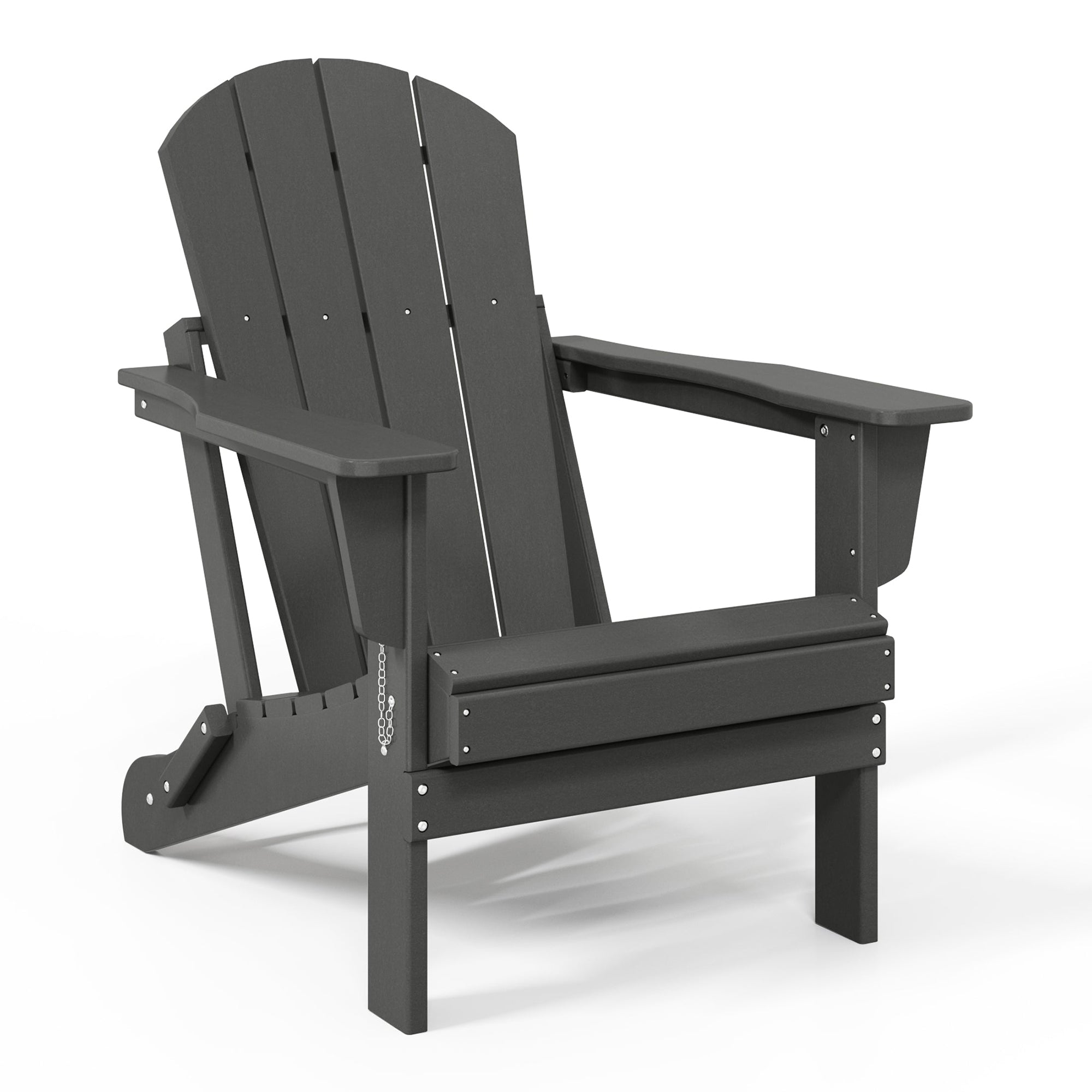 WestinTrends Malibu Outdoor Patio HDPE Plastic Folding Adirondack Chair, Gray