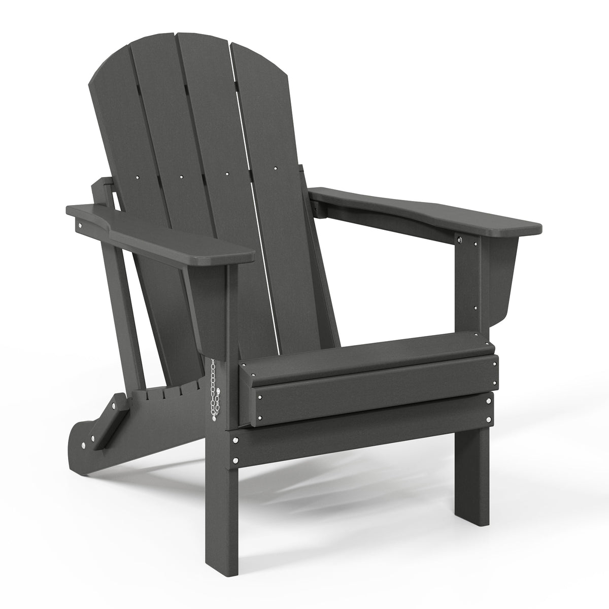 WestinTrends Malibu Outdoor Patio HDPE Plastic Folding Adirondack Chair, Gray