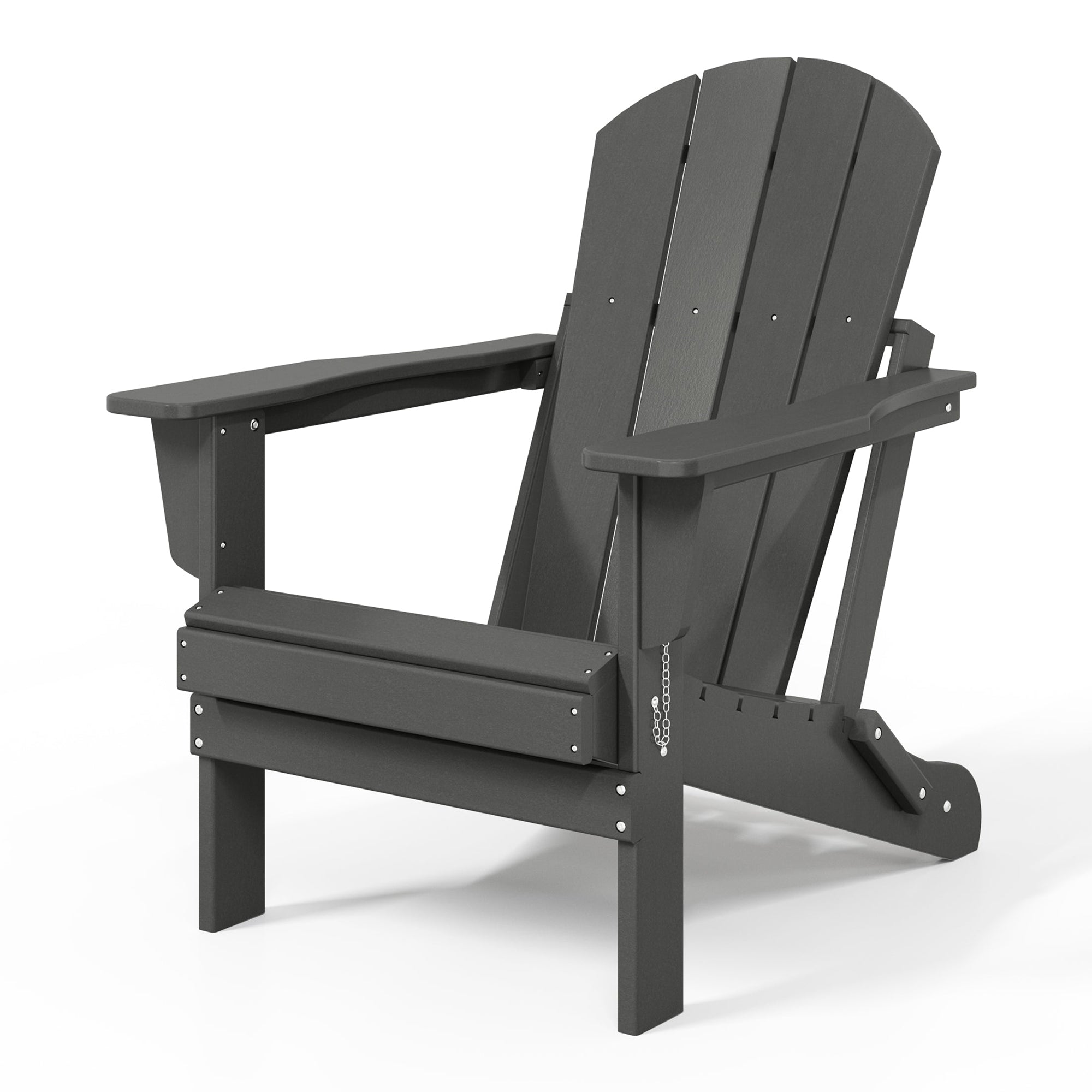 WestinTrends Malibu Outdoor Patio HDPE Plastic Folding Adirondack Chair, Gray