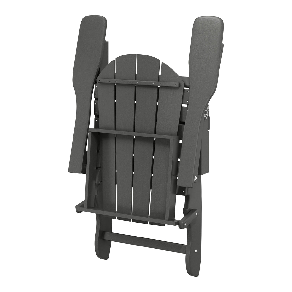 WestinTrends Malibu Outdoor Patio HDPE Plastic Folding Adirondack Chair, Gray