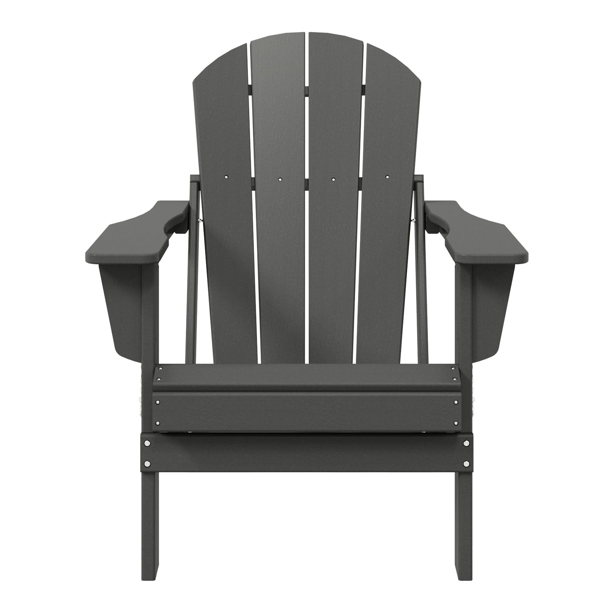 WestinTrends Malibu Outdoor Patio HDPE Plastic Folding Adirondack Chair, Gray