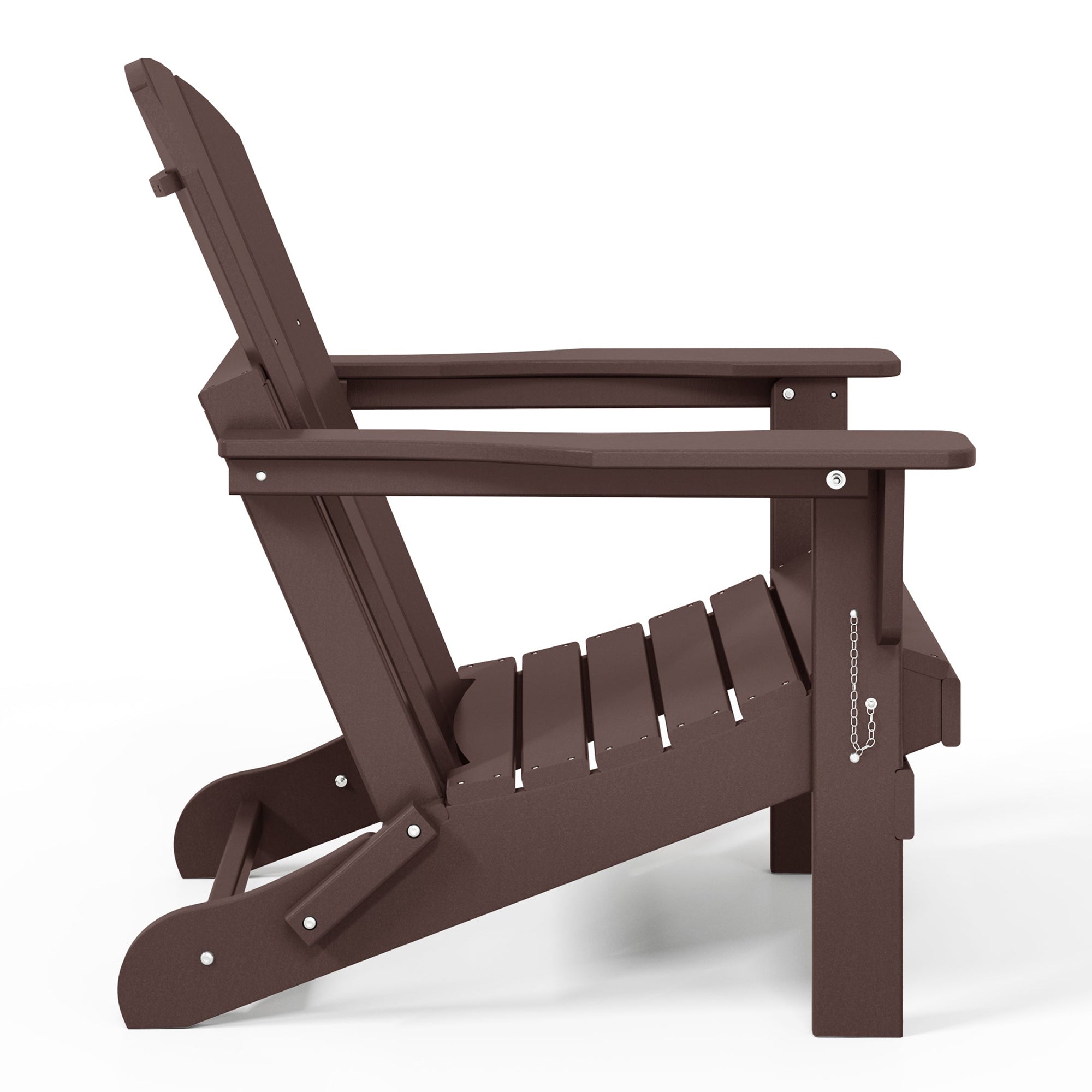 WestinTrends Malibu Outdoor Patio HDPE Folding Poly Adirondack Chair, Dark Brown