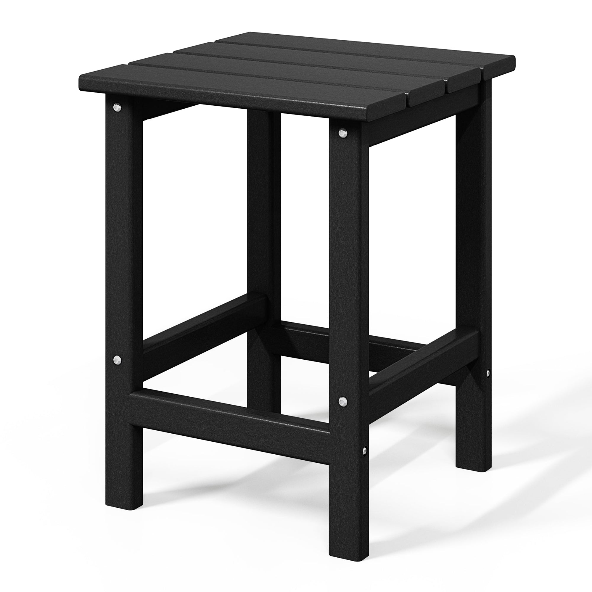 WestinTrends Malibu 14" Square Outdoor Side Table for Adirondack Chair, Black
