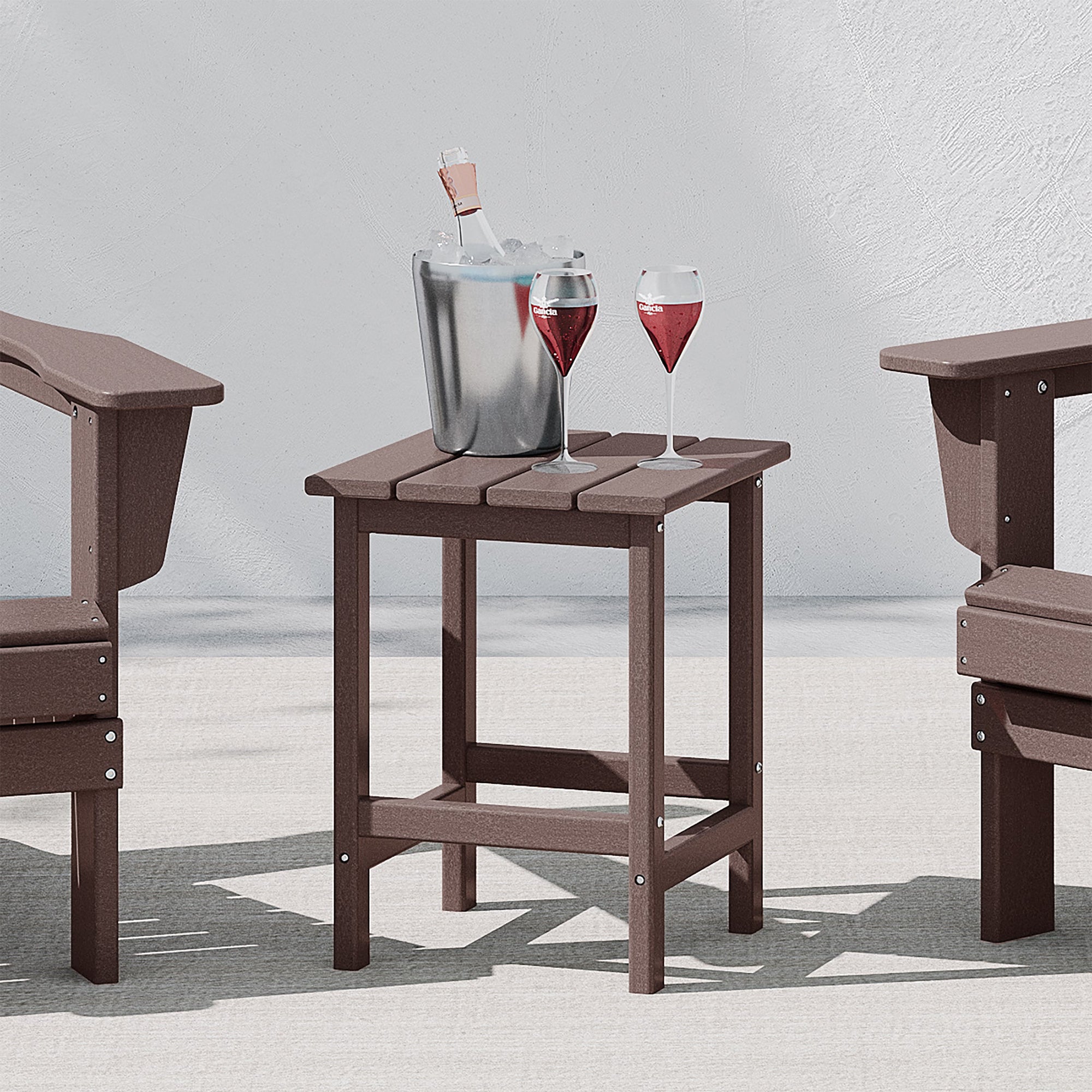 WestinTrends Malibu 14-Inch Square Outdoor Side Table for Adirondack Chair