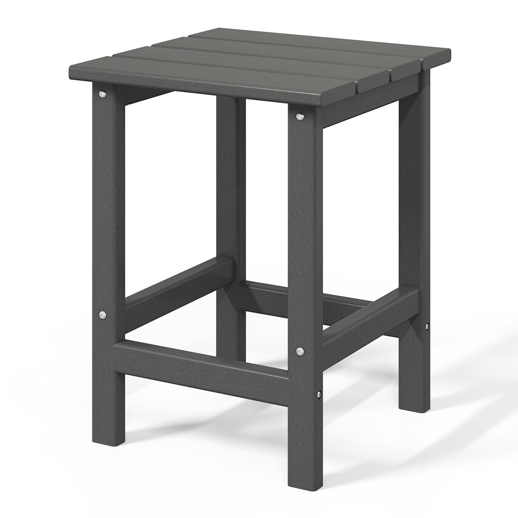 WestinTrends Malibu 14" Square Outdoor Side Table for Adirondack Chair, Gray