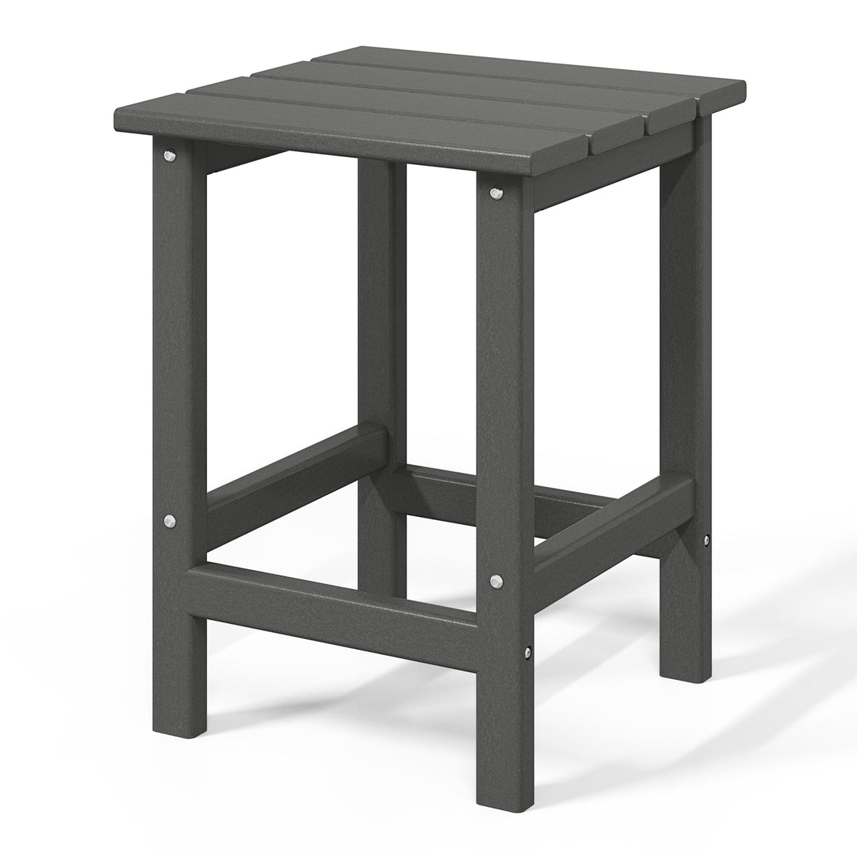 WestinTrends Malibu 14" Square Outdoor Side Table for Adirondack Chair, Gray