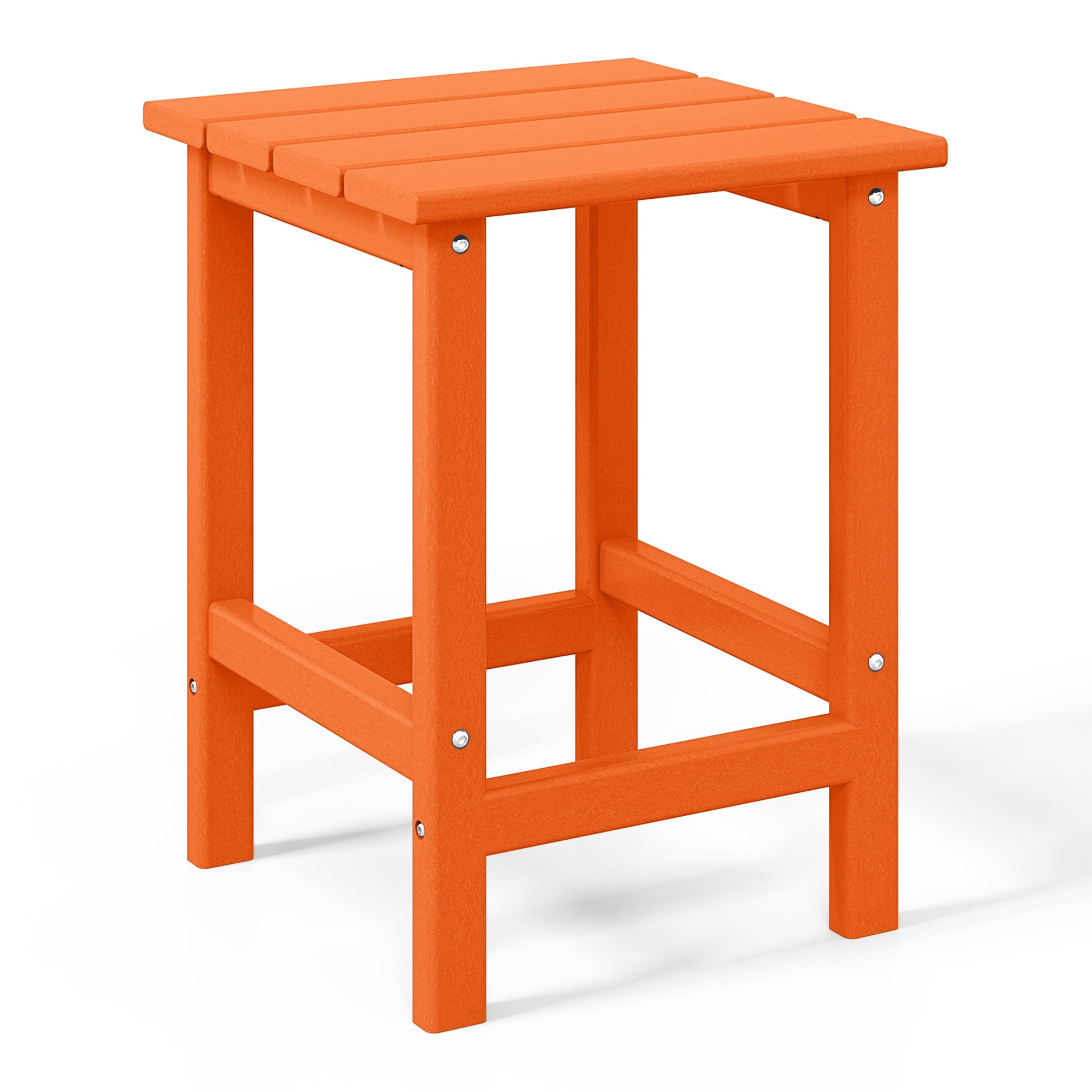 WestinTrends Malibu 14" Square Outdoor Side Table for Adirondack Chair, Orange