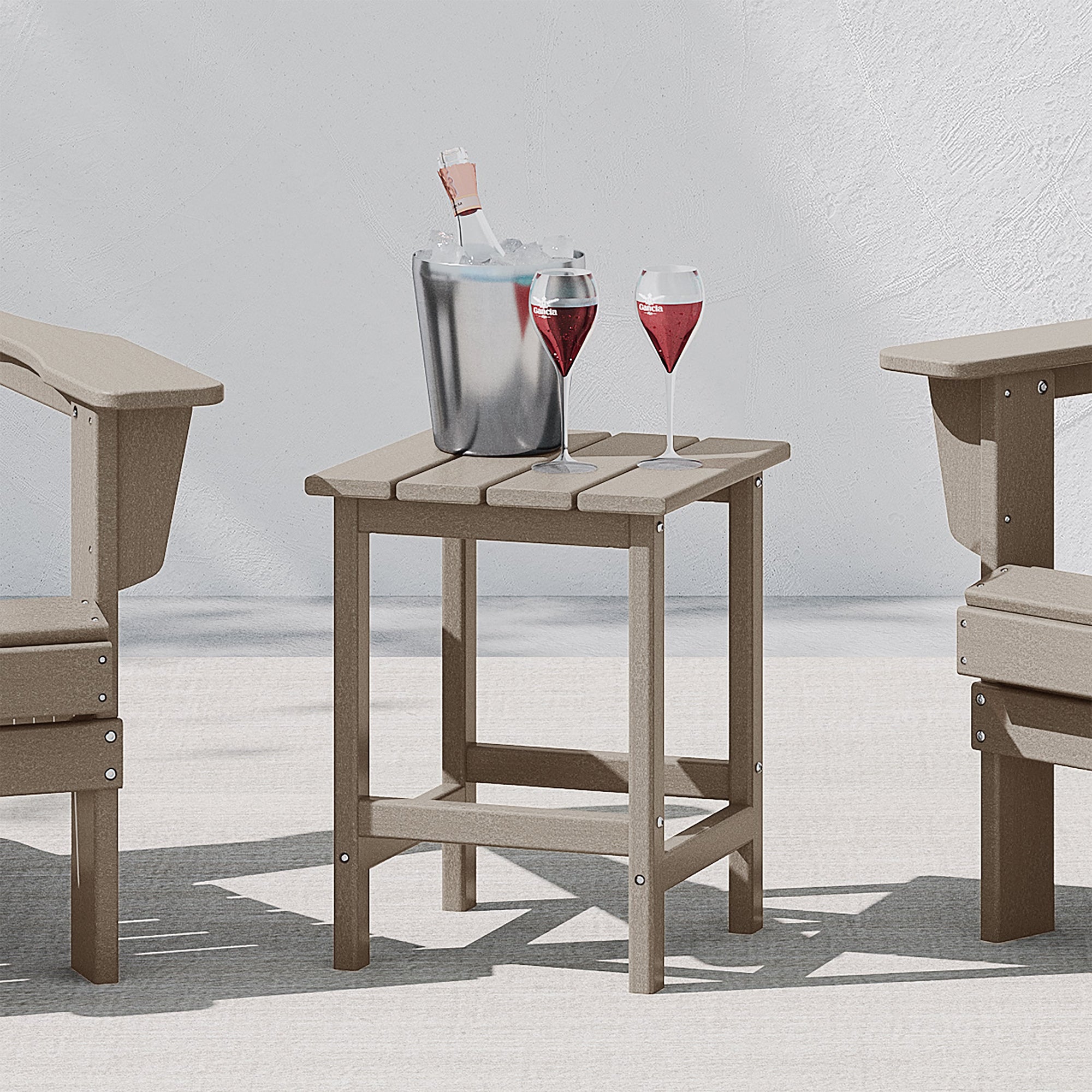 WestinTrends Malibu 14 Inch Square Outdoor Side Table for Adirondack Chair