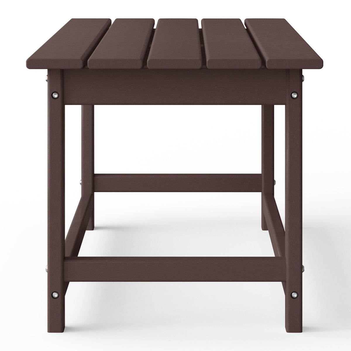 WestinTrends Malibu Outdoor Poly Coffee Table, 35.25 x 17.5 Inch, Dark Brown