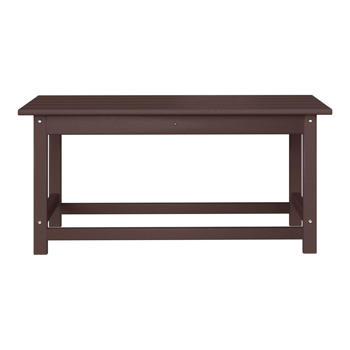 WestinTrends Malibu Outdoor Poly Coffee Table, 35.25 x 17.5 Inch, Dark Brown