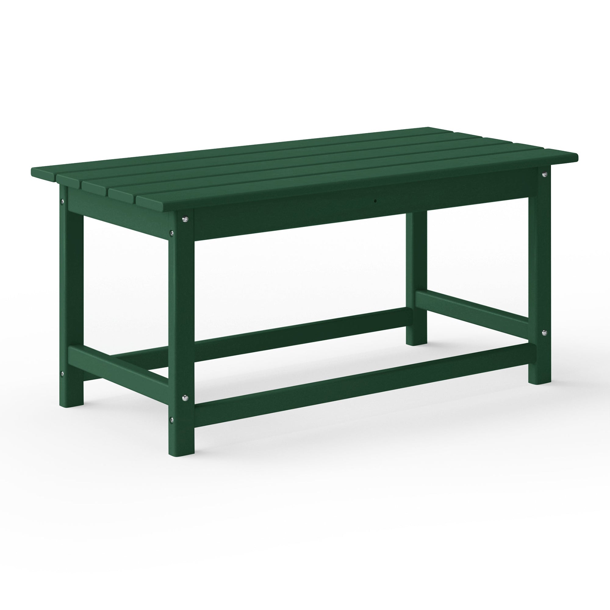 WestinTrends Malibu Outdoor Poly Coffee Table, 35.25 x 17.5 Inch, Dark Green
