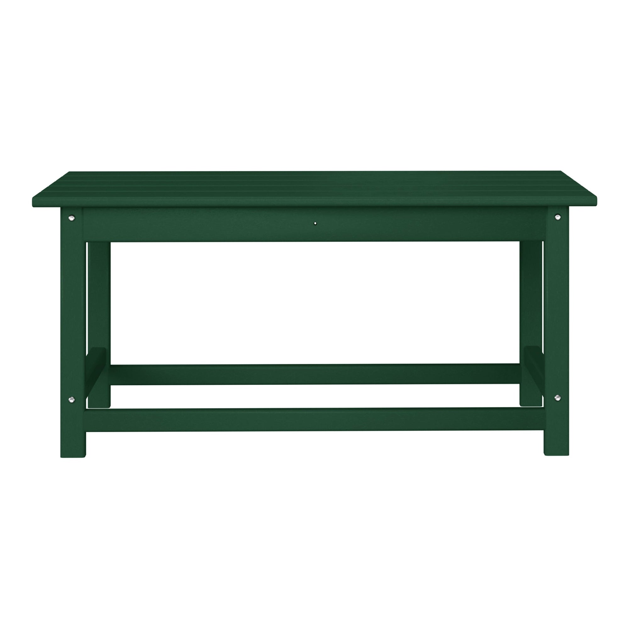 WestinTrends Malibu Outdoor Poly Coffee Table, 35.25 x 17.5 Inch, Dark Green