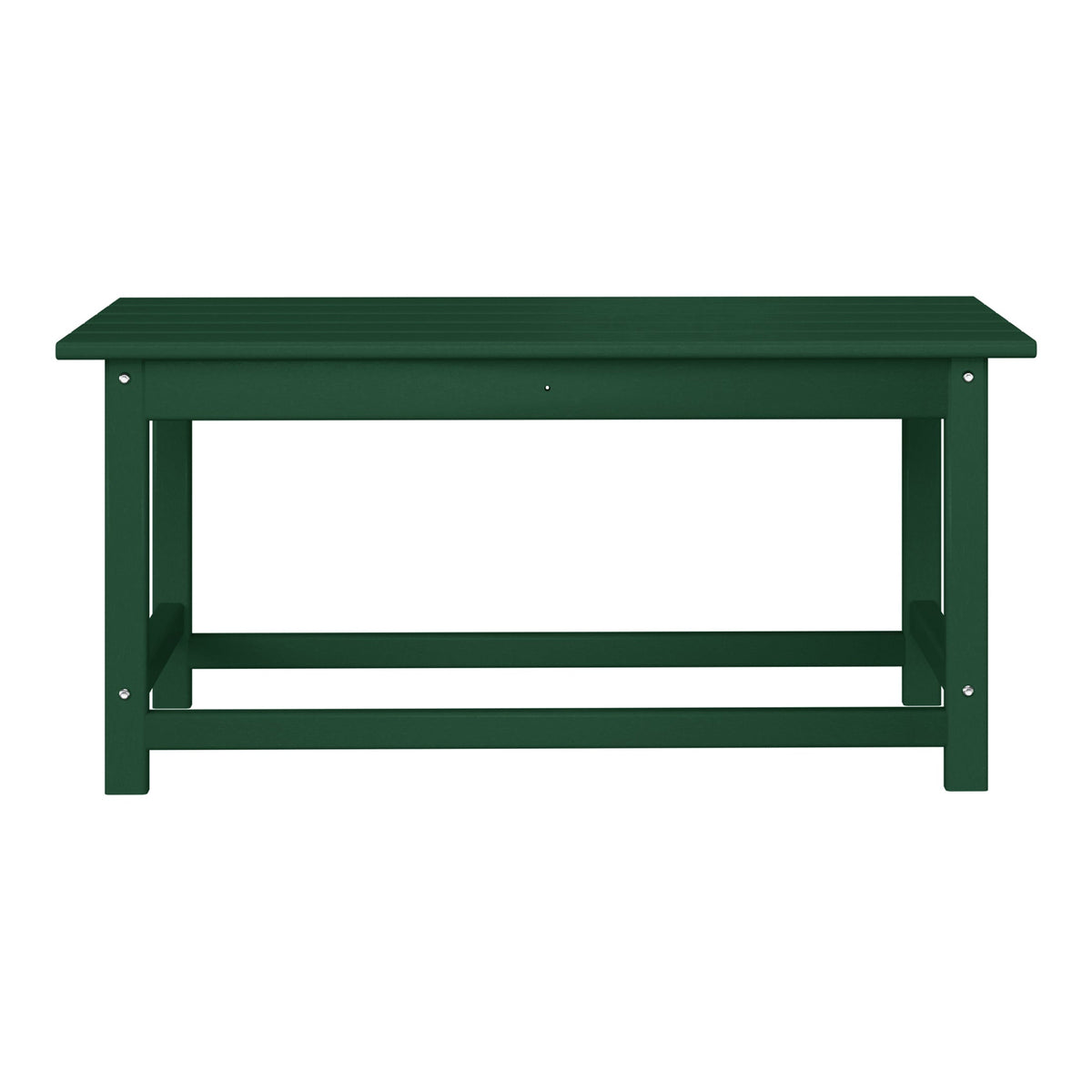 WestinTrends Malibu Outdoor Poly Coffee Table, 35.25 x 17.5 Inch, Dark Green