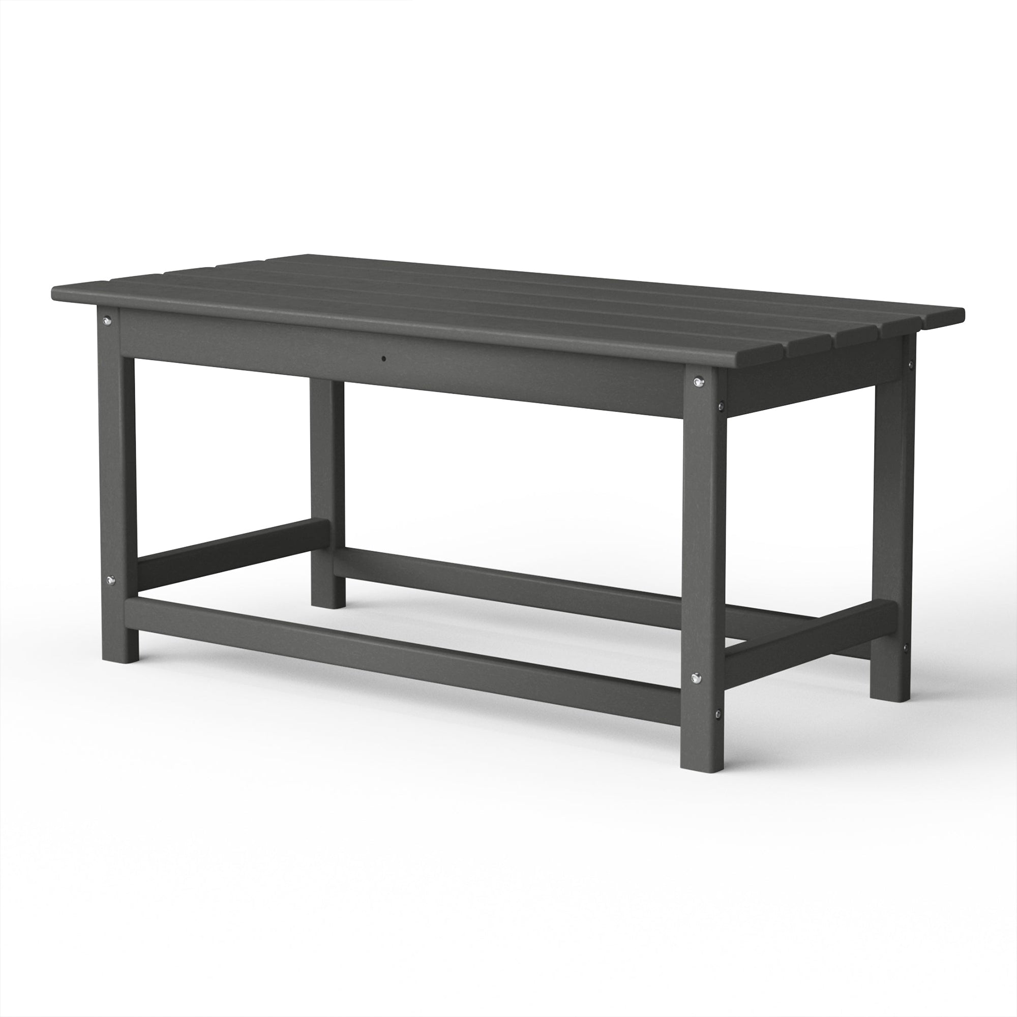 WestinTrends Malibu Outdoor Poly Lumber Coffee Table, 35.25 x 17.5 Inch, Gray