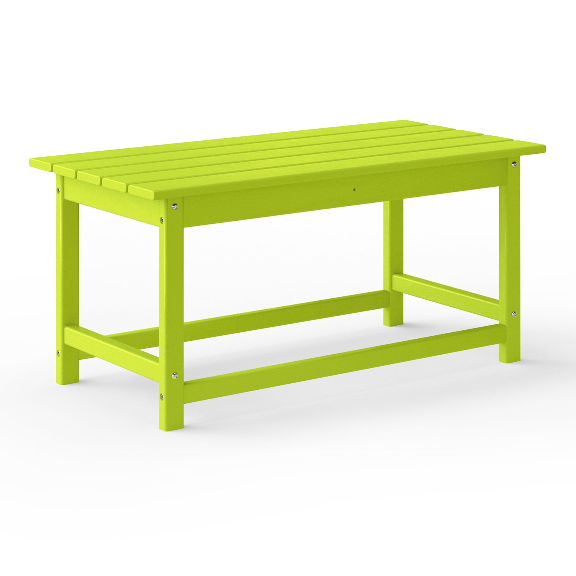 WestinTrends Malibu Outdoor Poly Lumber Coffee Table, 35.25 x 17.5 Inch, Lime