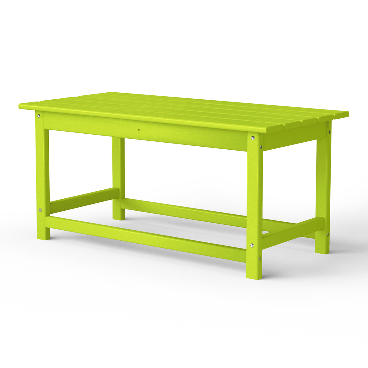 WestinTrends Malibu Outdoor Poly Lumber Coffee Table, 35.25 x 17.5 Inch, Lime
