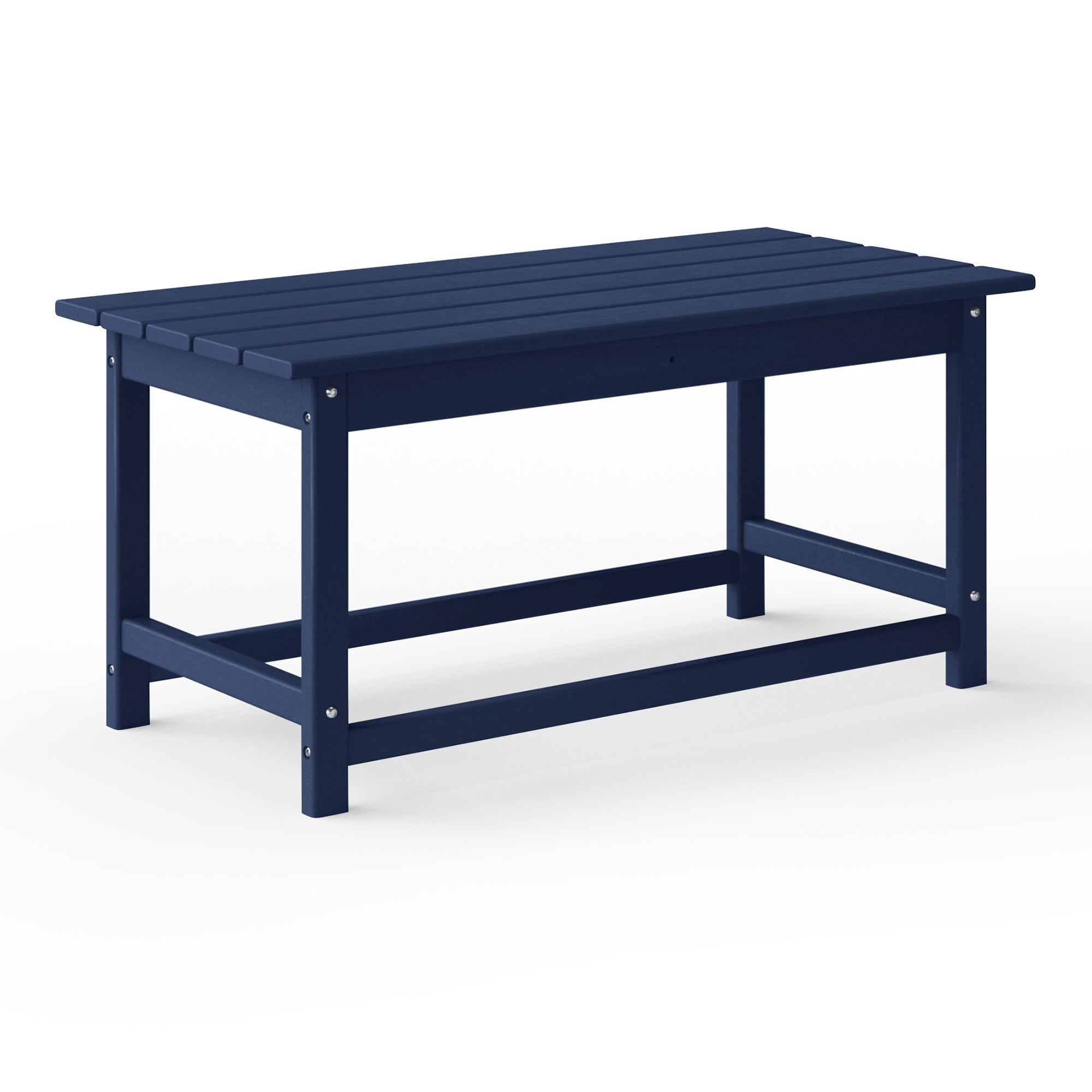WestinTrends Malibu Outdoor Poly Coffee Table, 35.25 x 17.5 Inch, Navy Blue