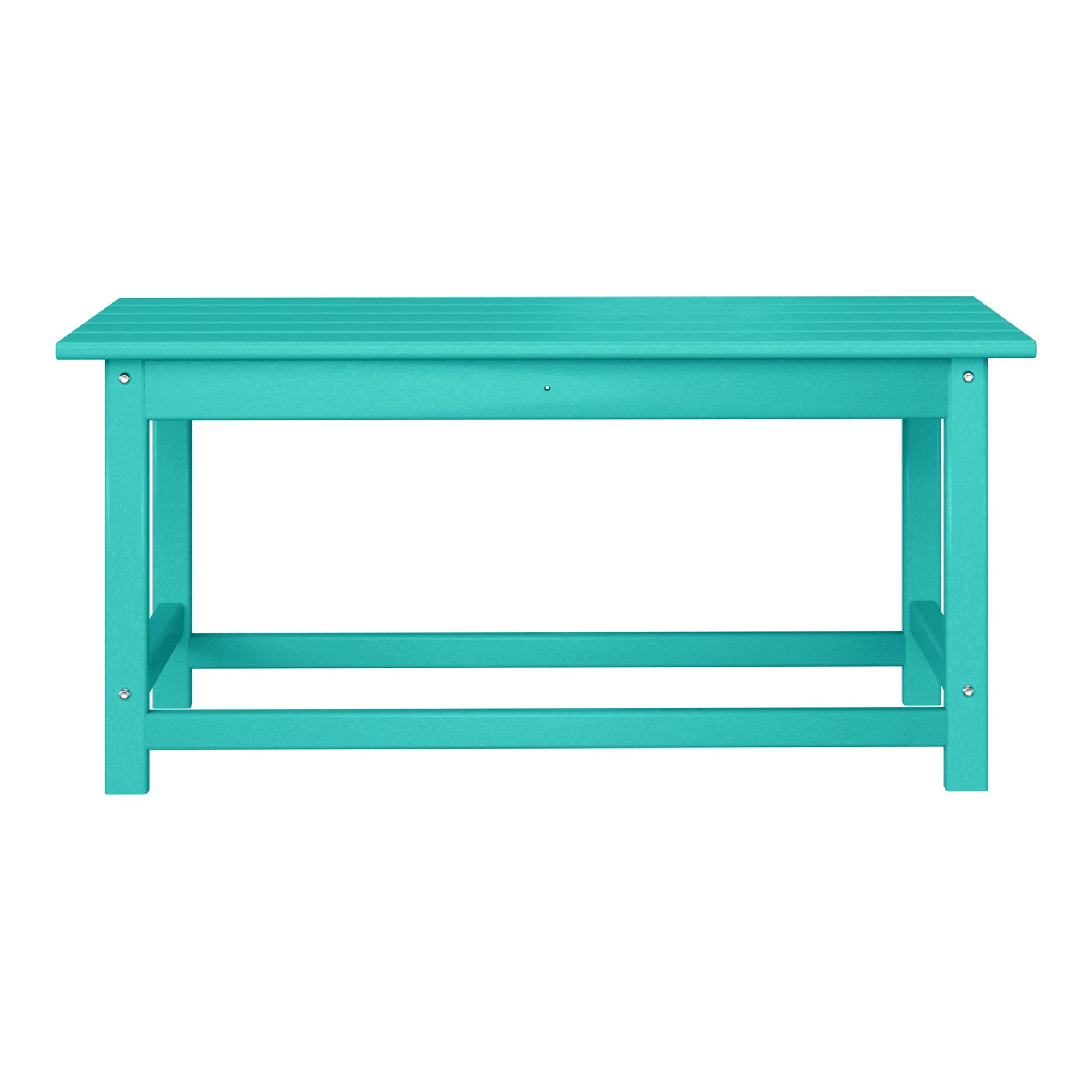 WestinTrends Malibu Outdoor Poly Wood Coffee Table, 35.25 x 17.5 Inch, Turquoise